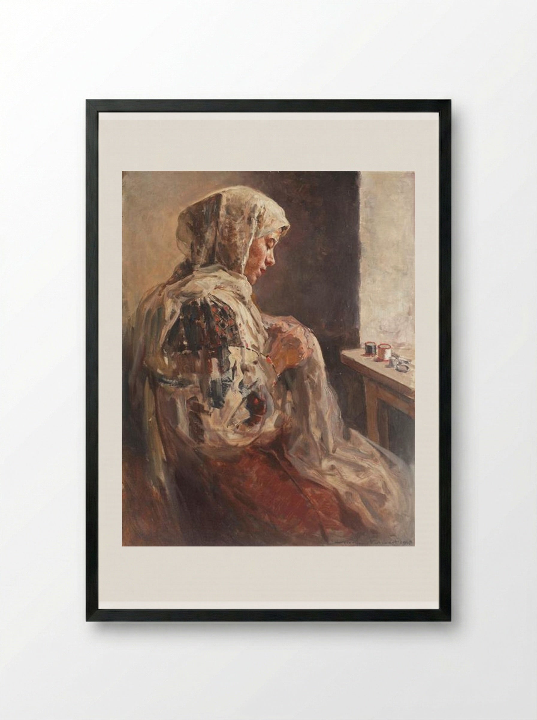 Seaming Wench - Nicolae Vermont - Framed Print Black
