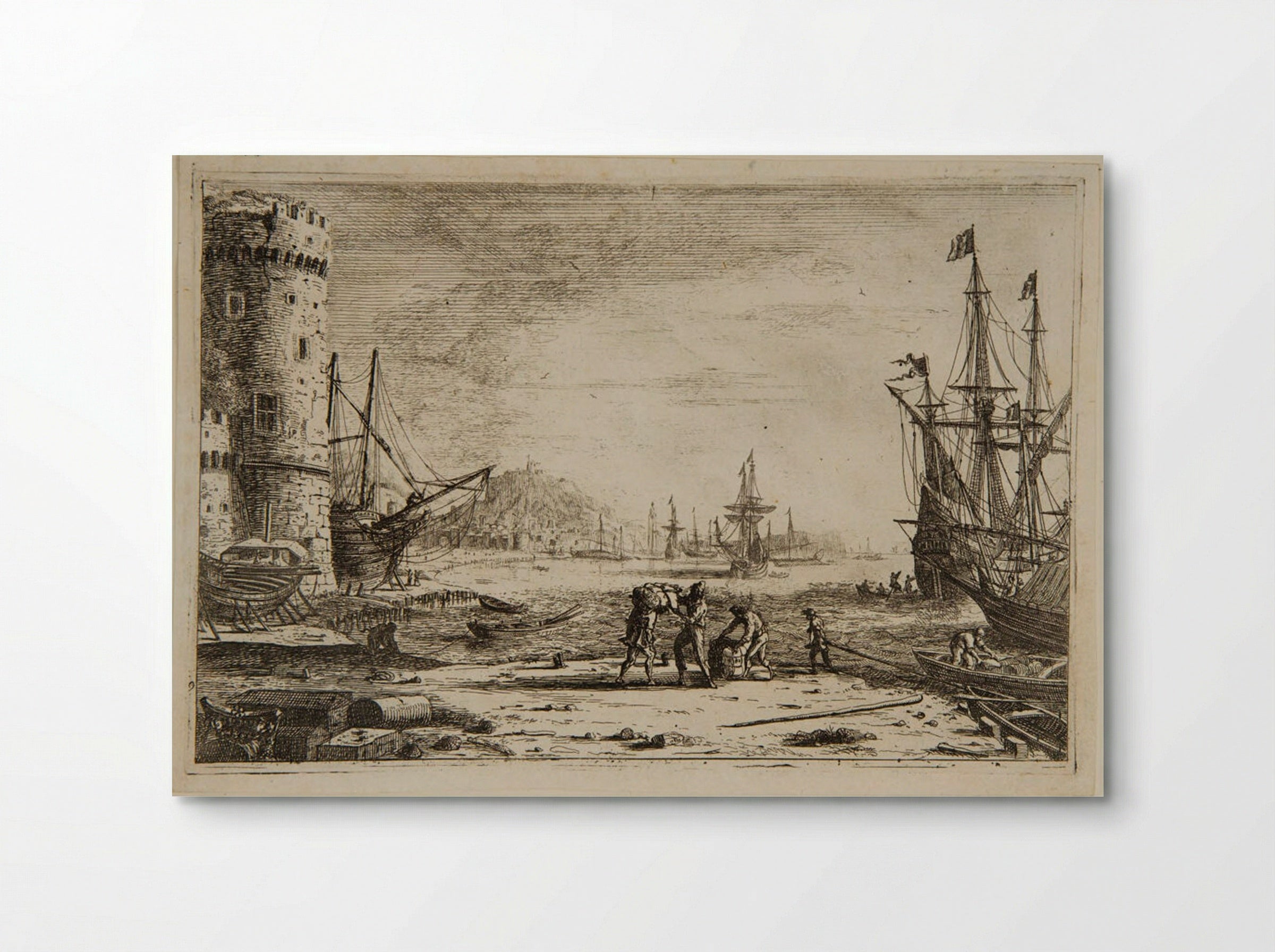 Seaport, With a Large Tower - Claude Lorrain - Poster