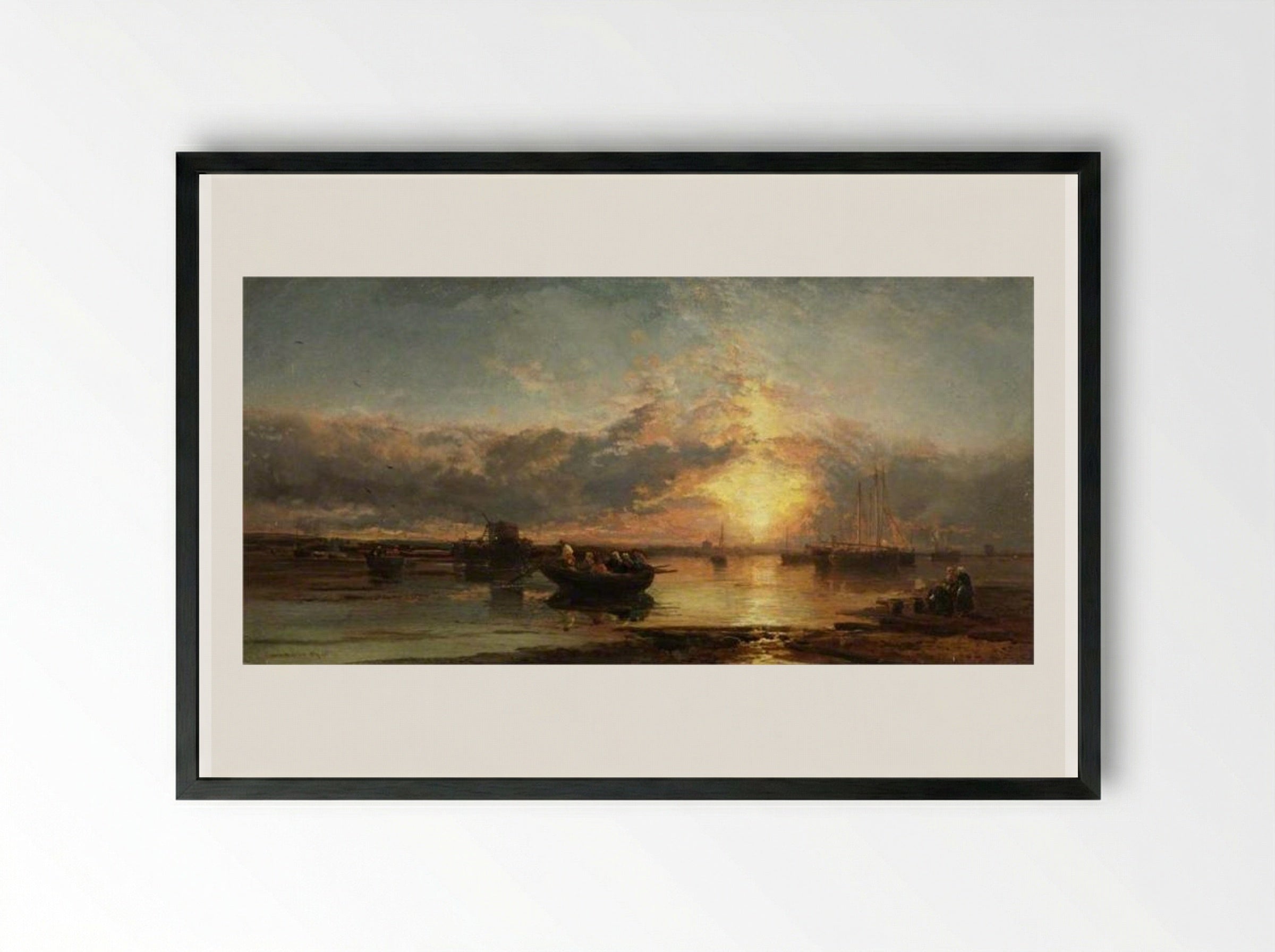 Seascape, Sunset - James Webb - Framed Print Black