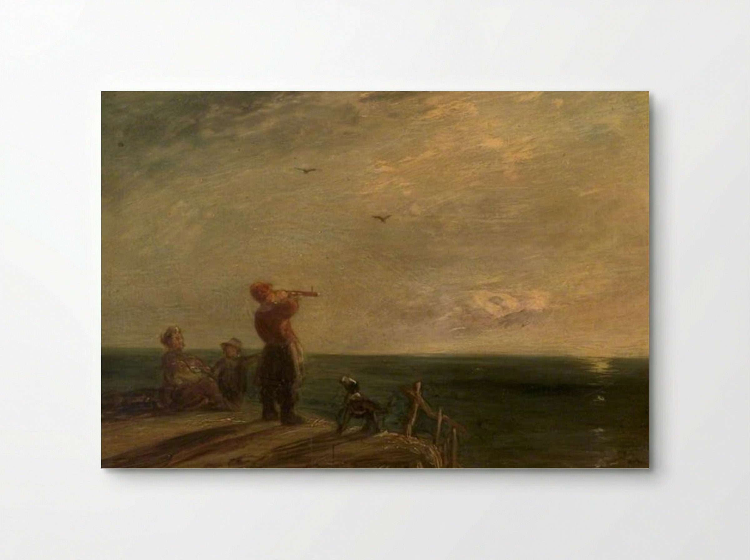 Seascape with Figures and Dog, Sunset - William Collins - Poster