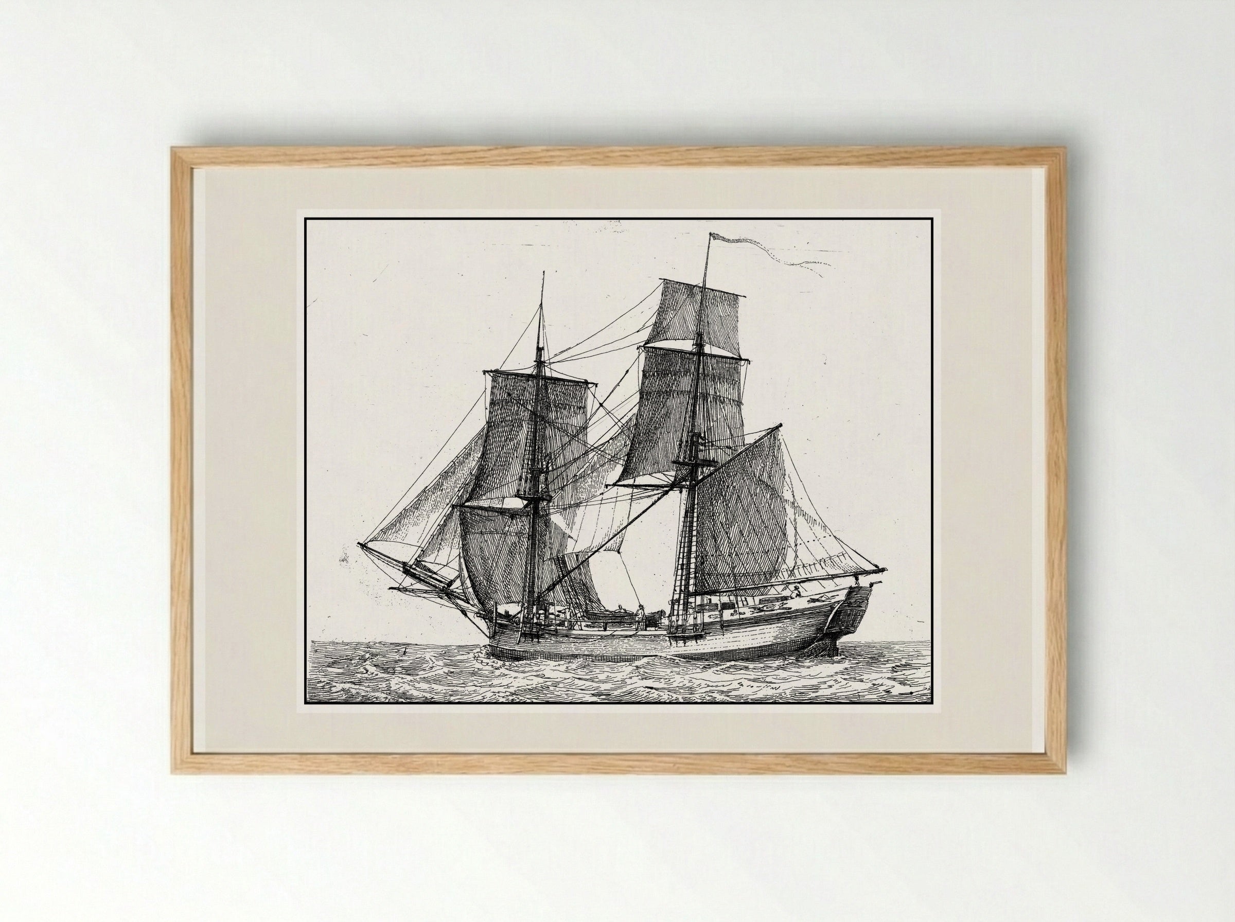 Seascape with Figures and Rowing Boat - Gerrit Groenewegen - Framed Print Wood