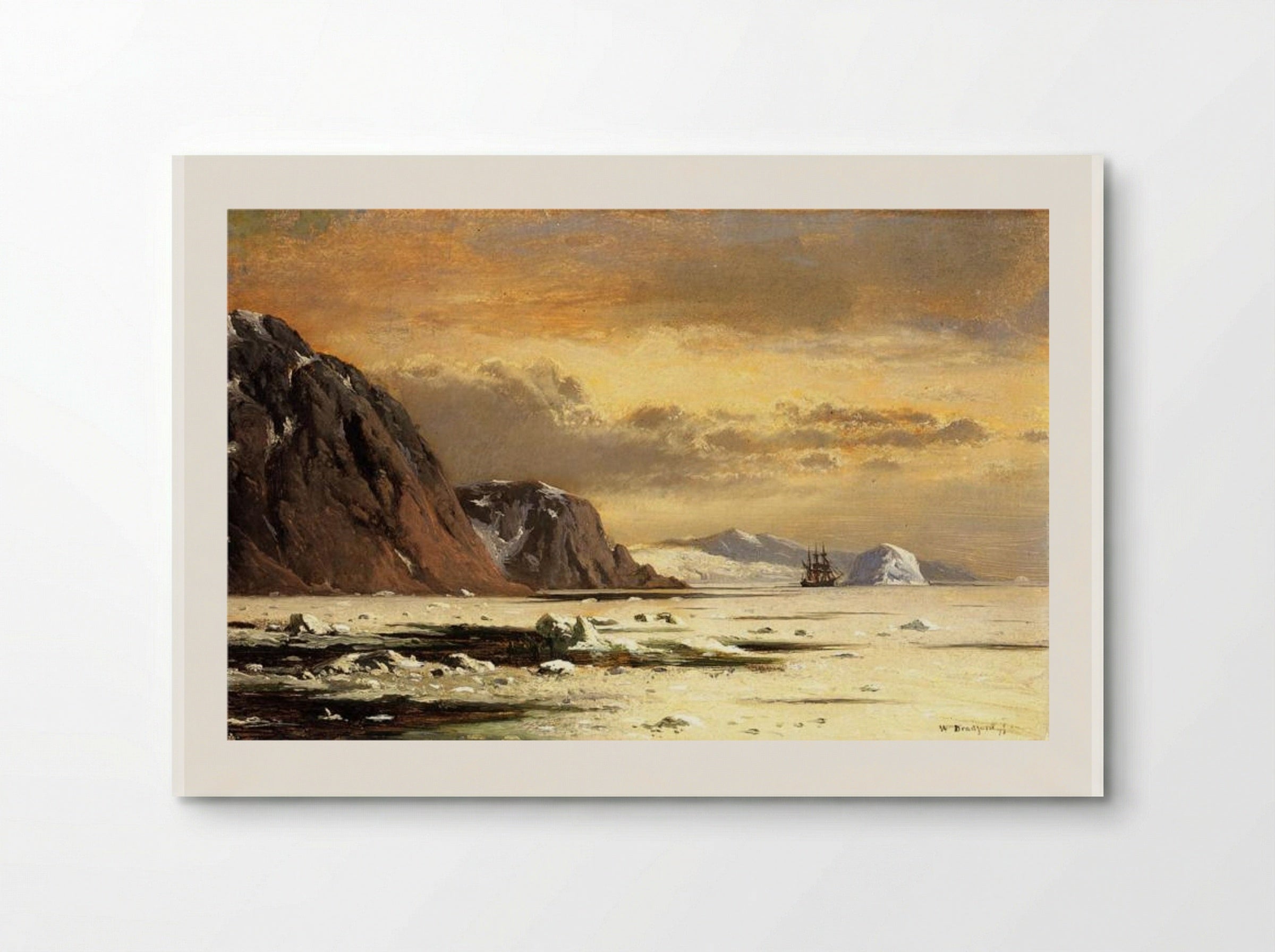 Seascape with Icebergs - William Bradford - Poster