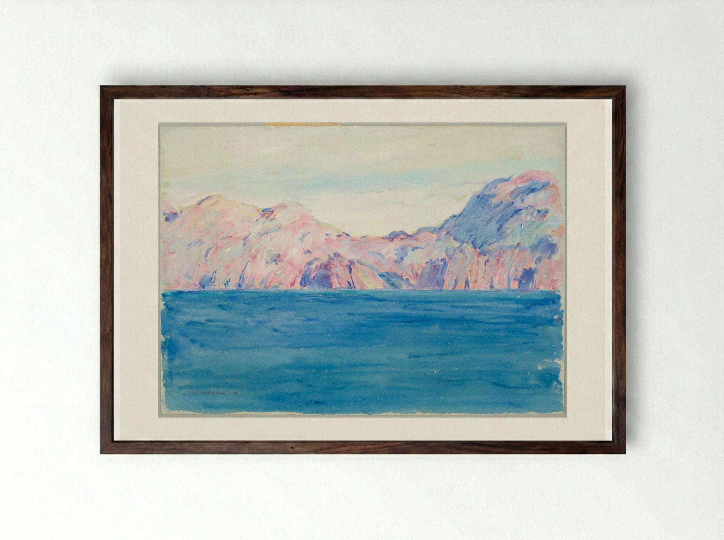 Seascape - Joseph Lindon Smith - Framed Print Dark Wood