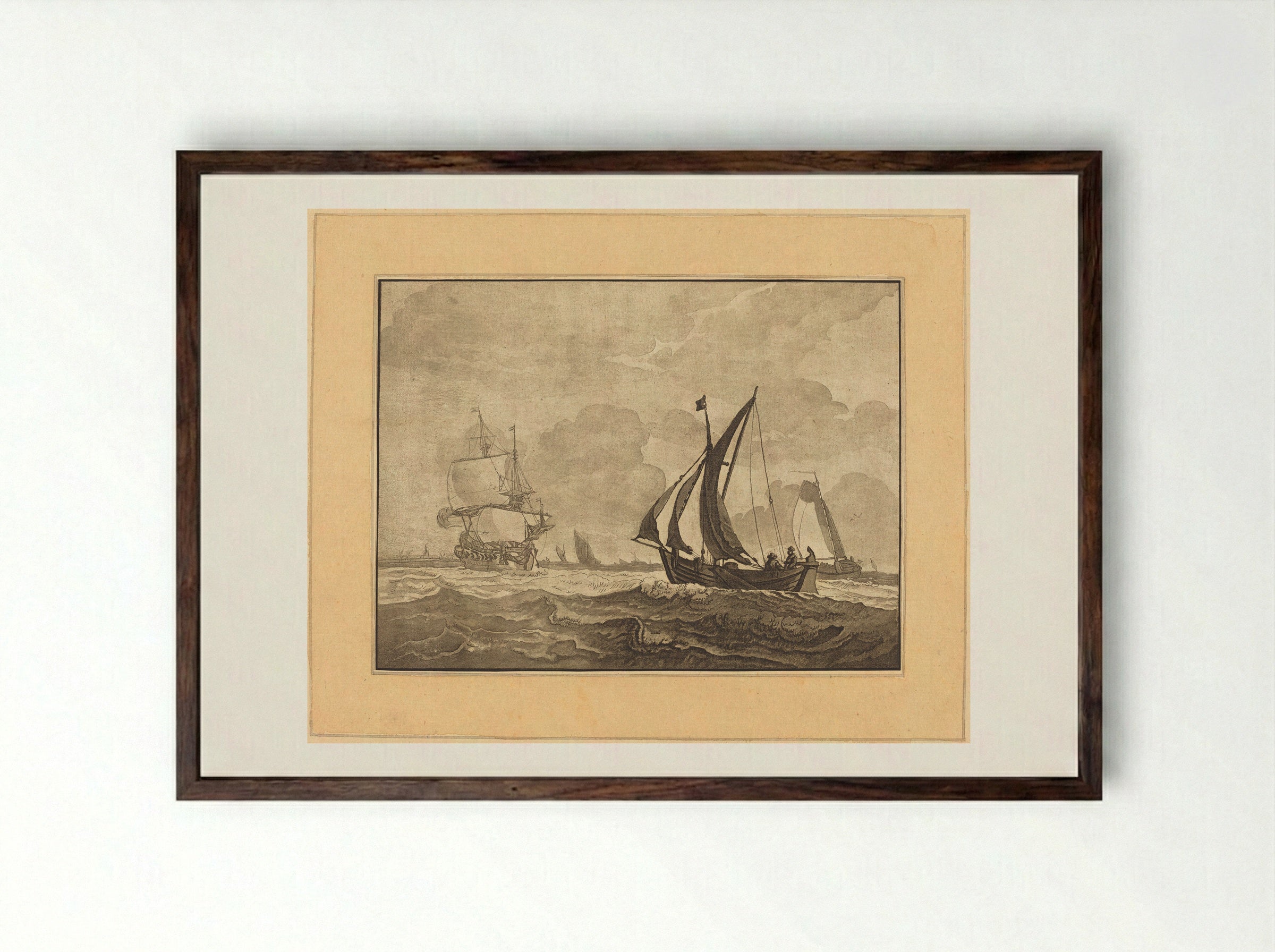Seascape - Wigerus Vitringa - Framed Print Dark Wood