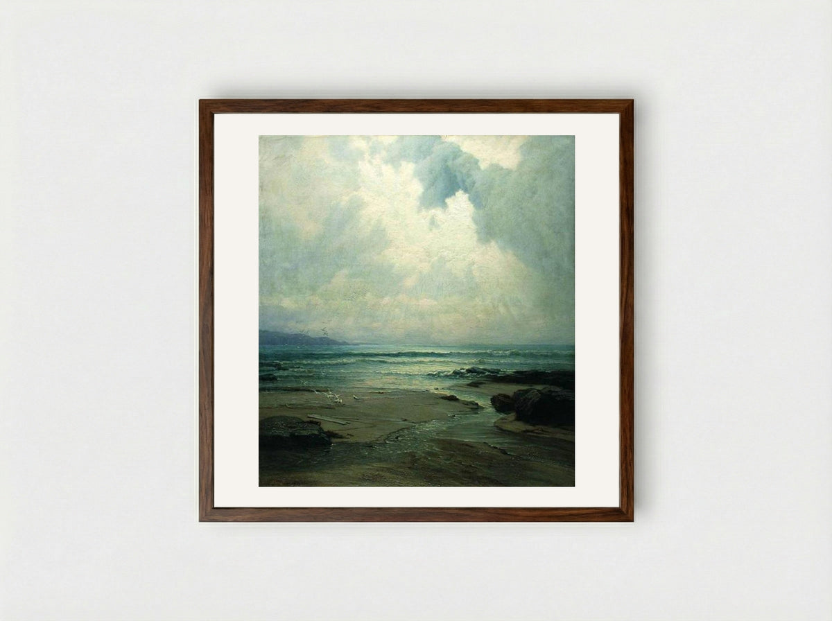 Seascape - Volodymyr Orlovsky - Framed Print Dark Wood