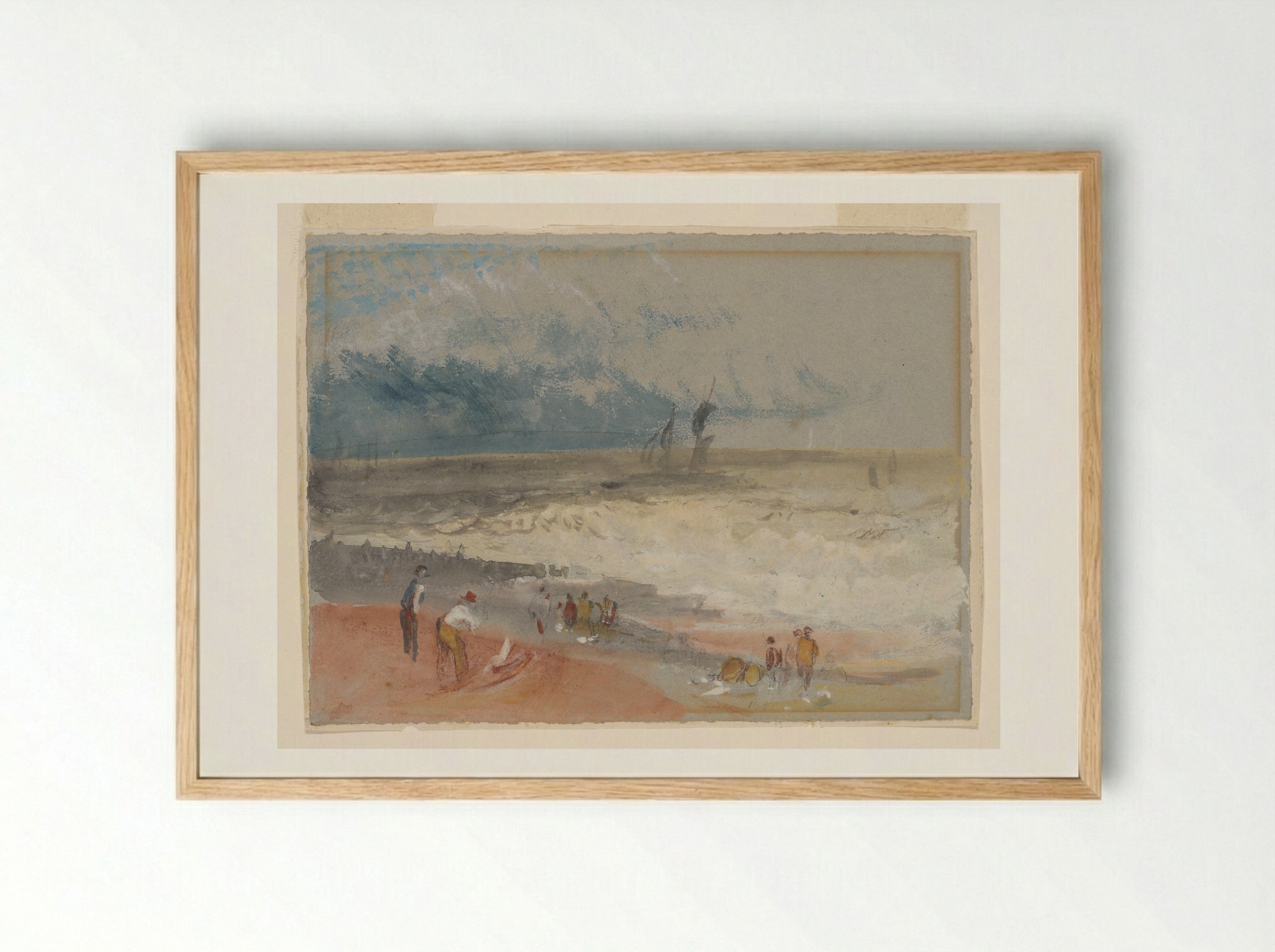 Seashore at Hastings - Joseph Mallord William Turner - Framed Print Wood
