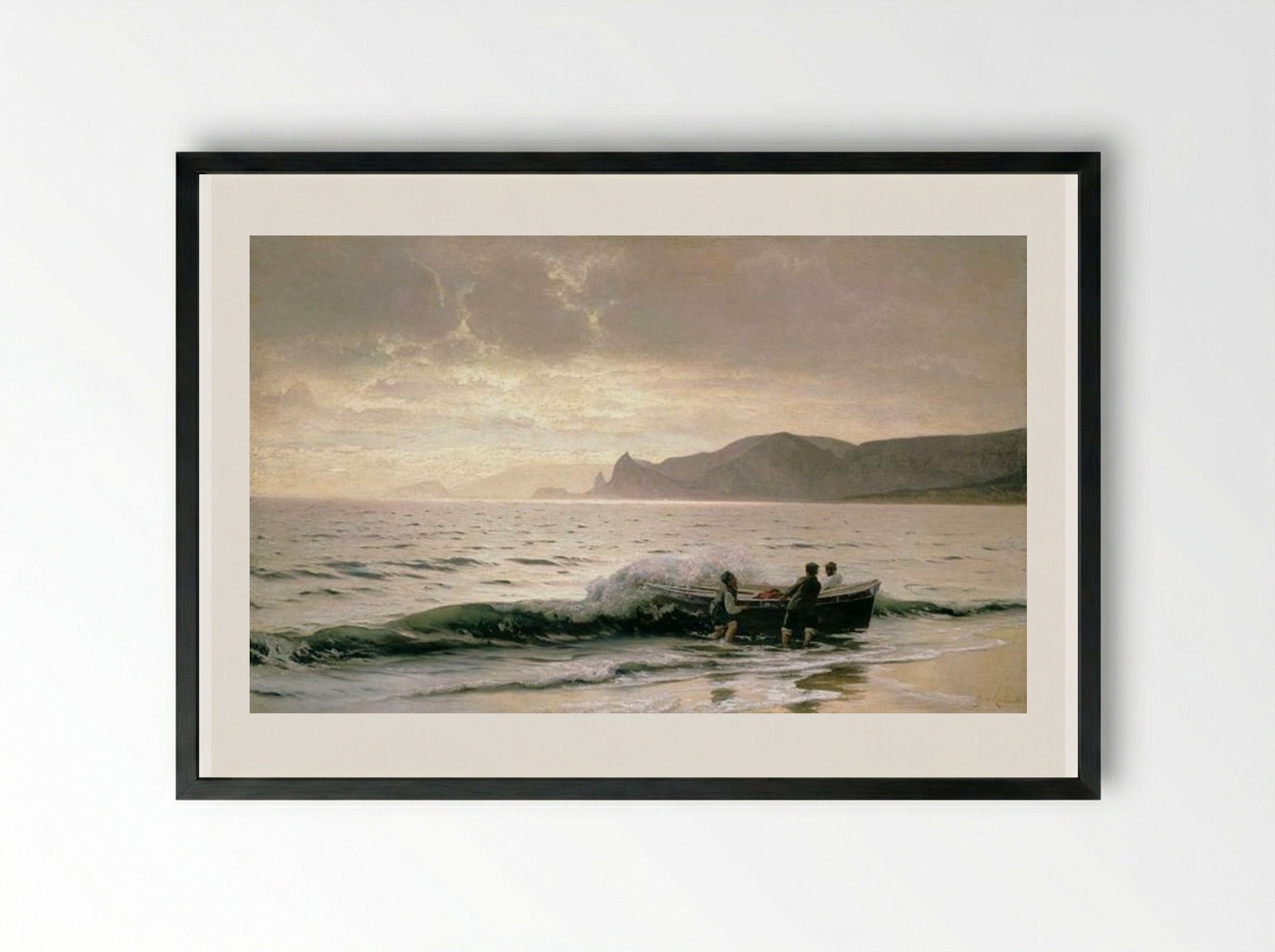 Seashore near Sudak - Volodymyr Orlovsky - Framed Print Black
