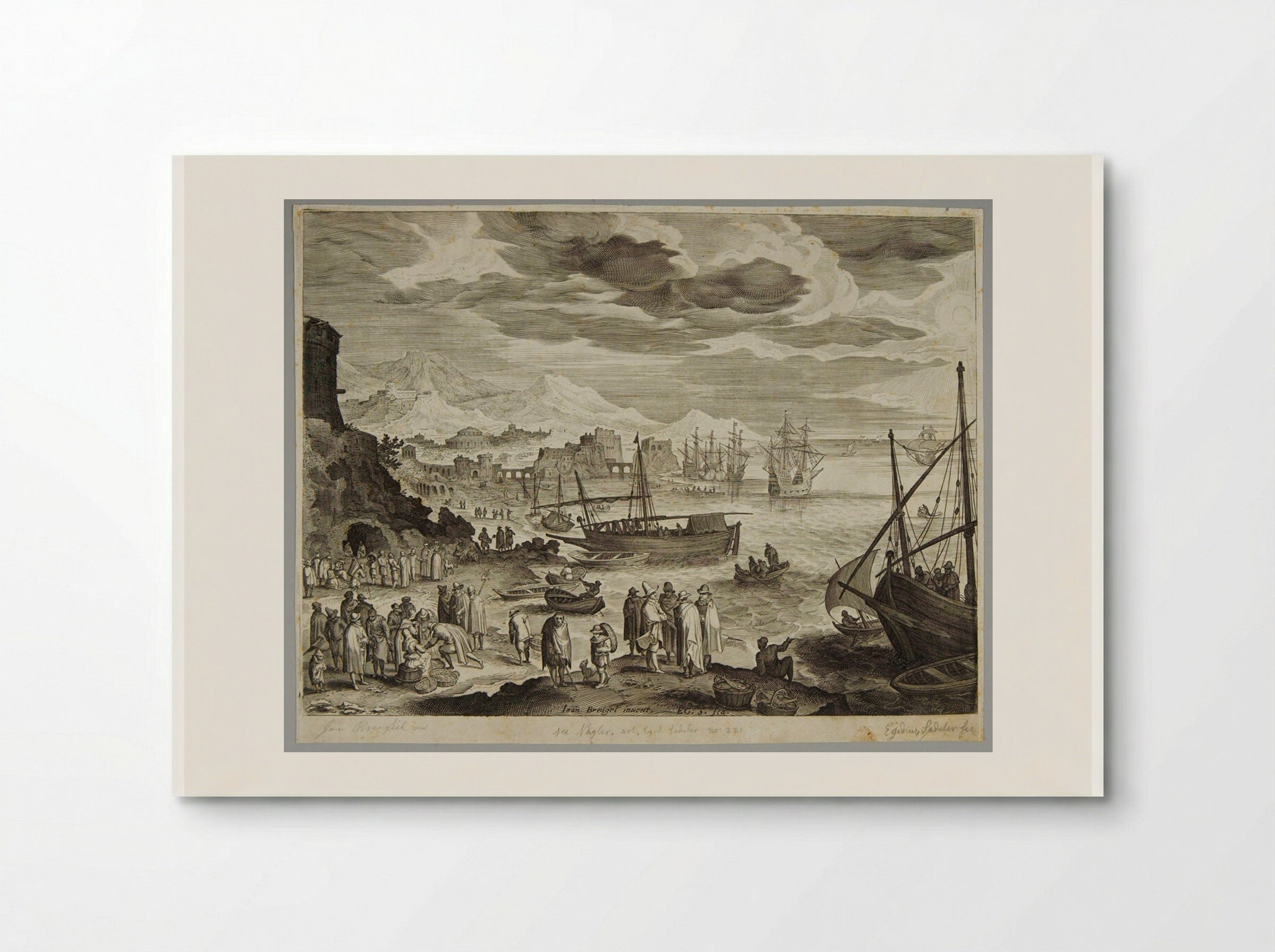 Seashore with Fishermen and Fishmongers - Aegidius Sadeler II - Poster