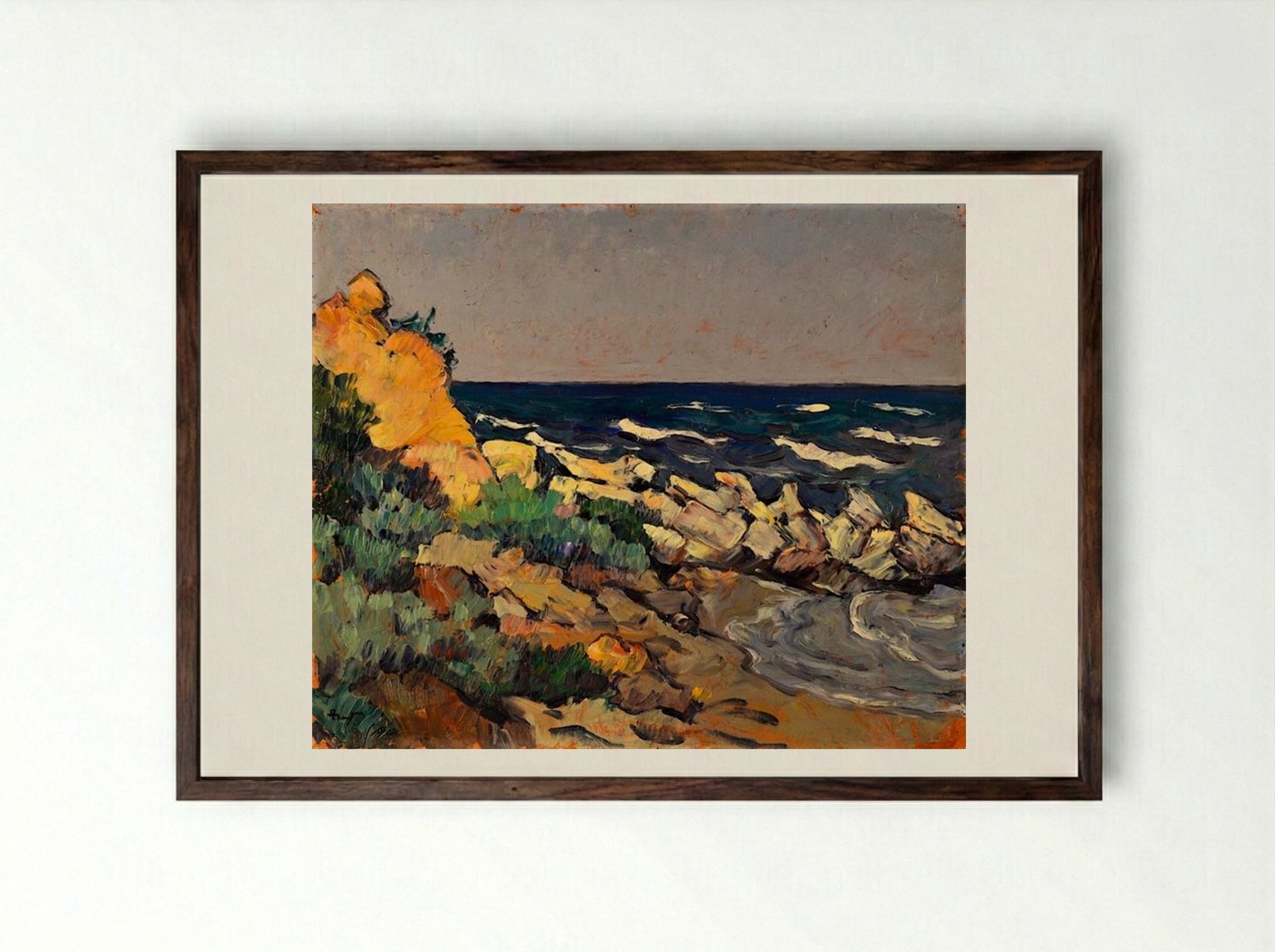 Seashore - Ion Theodorescu-Sion - Framed Print Dark Wood