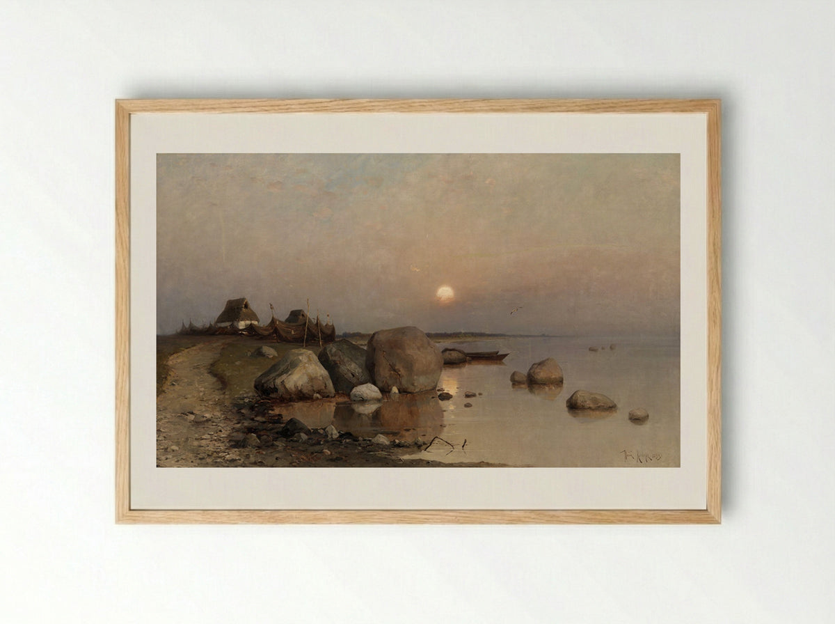 Seaside Village - Julius Sergius von Klever - Framed Print Wood