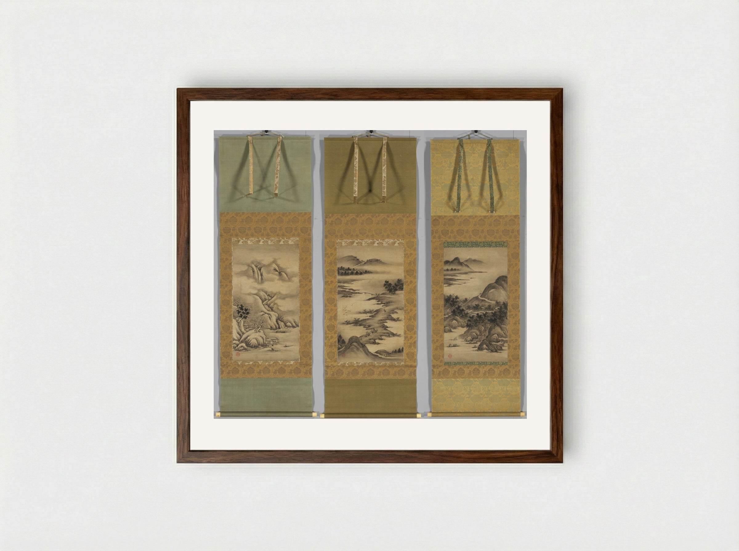 Seasonal Landscapes - Kano Hideyori - Framed Print Dark Wood