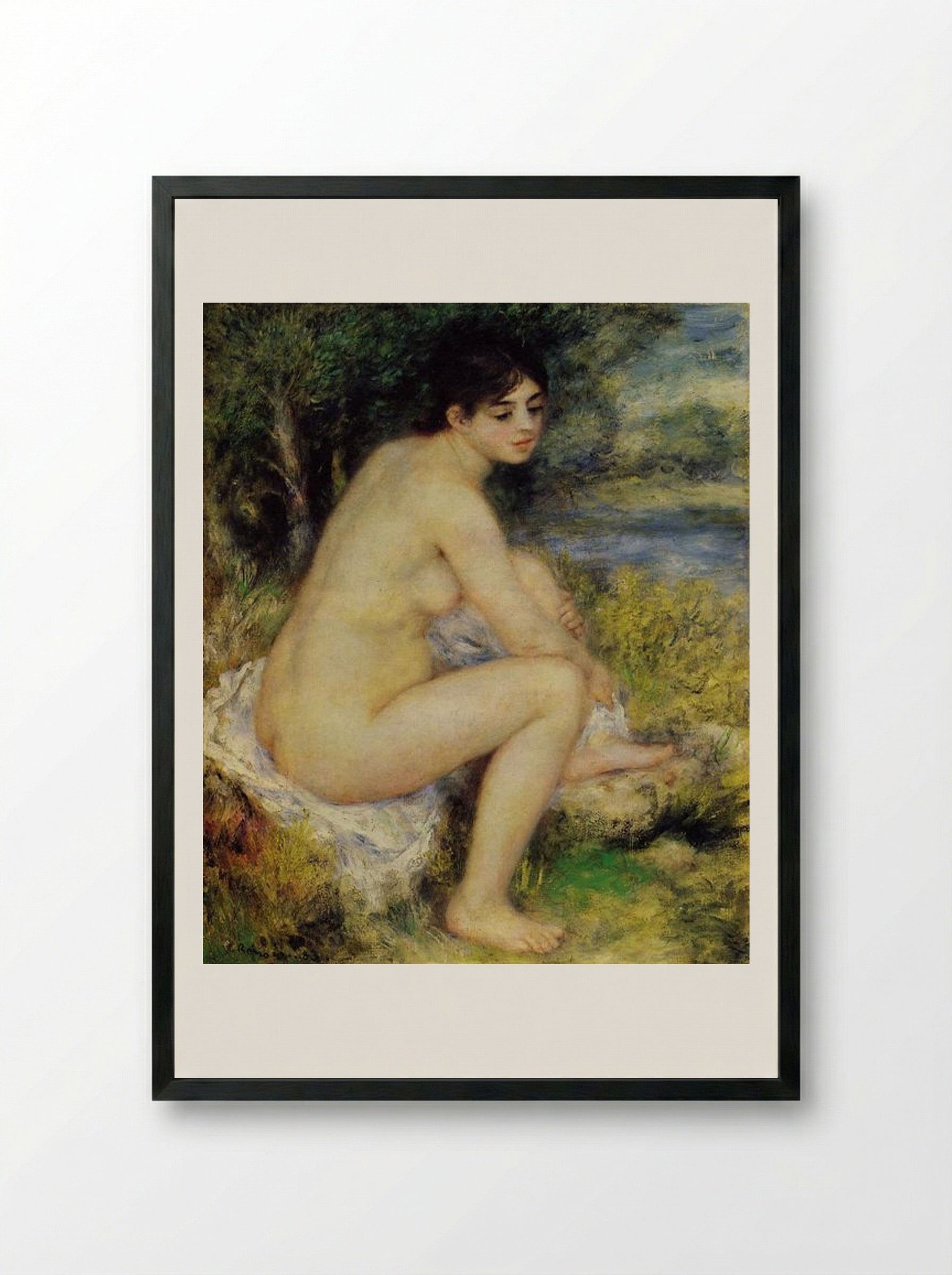 Seated Bather - Pierre-Auguste Renoir - Framed Print Black