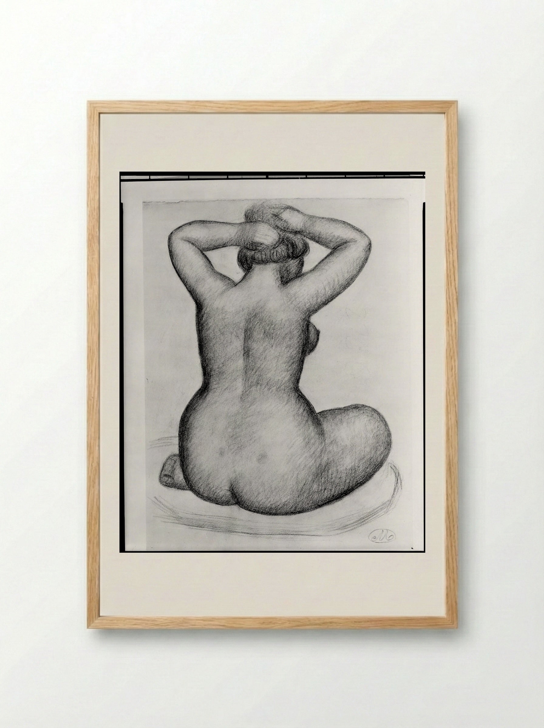 Seated Female Nude - Aristide Maillol - Framed Print Wood