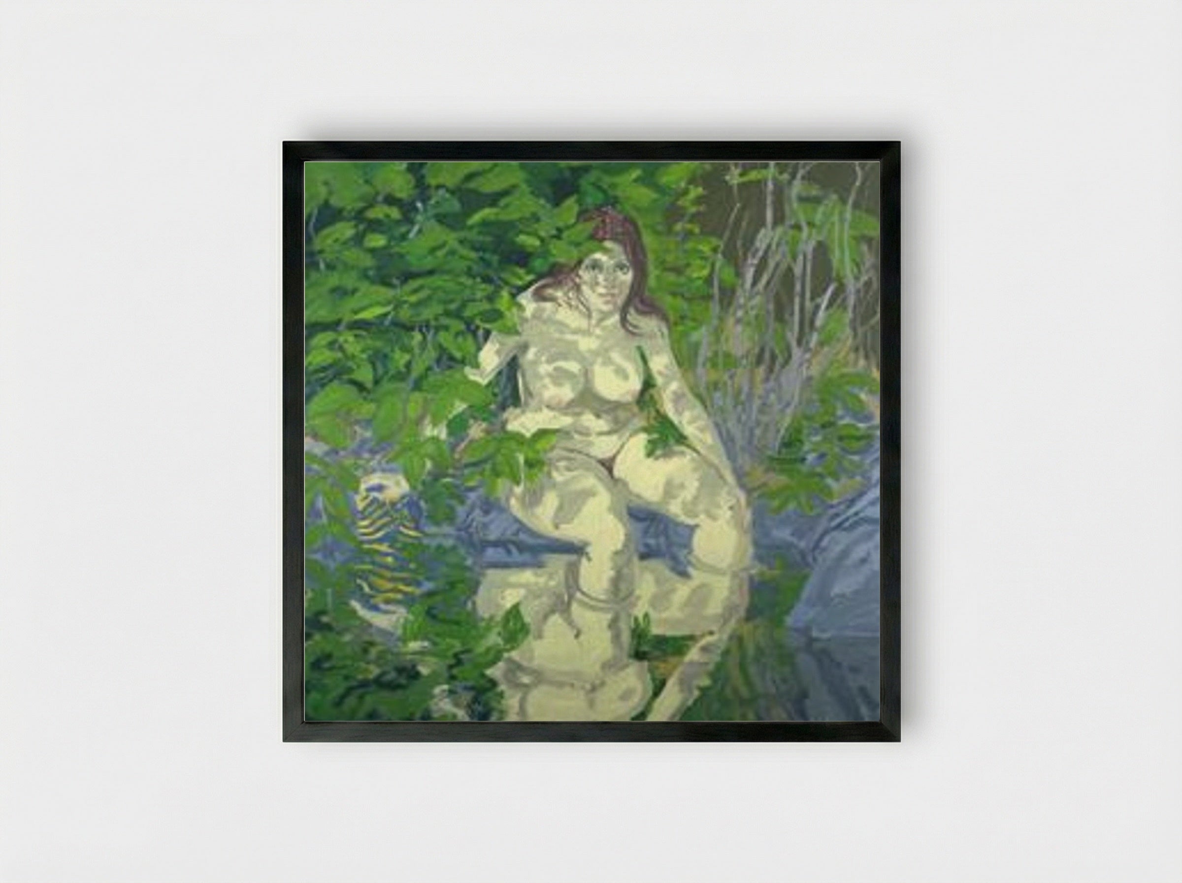 Seated Figure (Claudia) - Neil Welliver - Framed Print Black