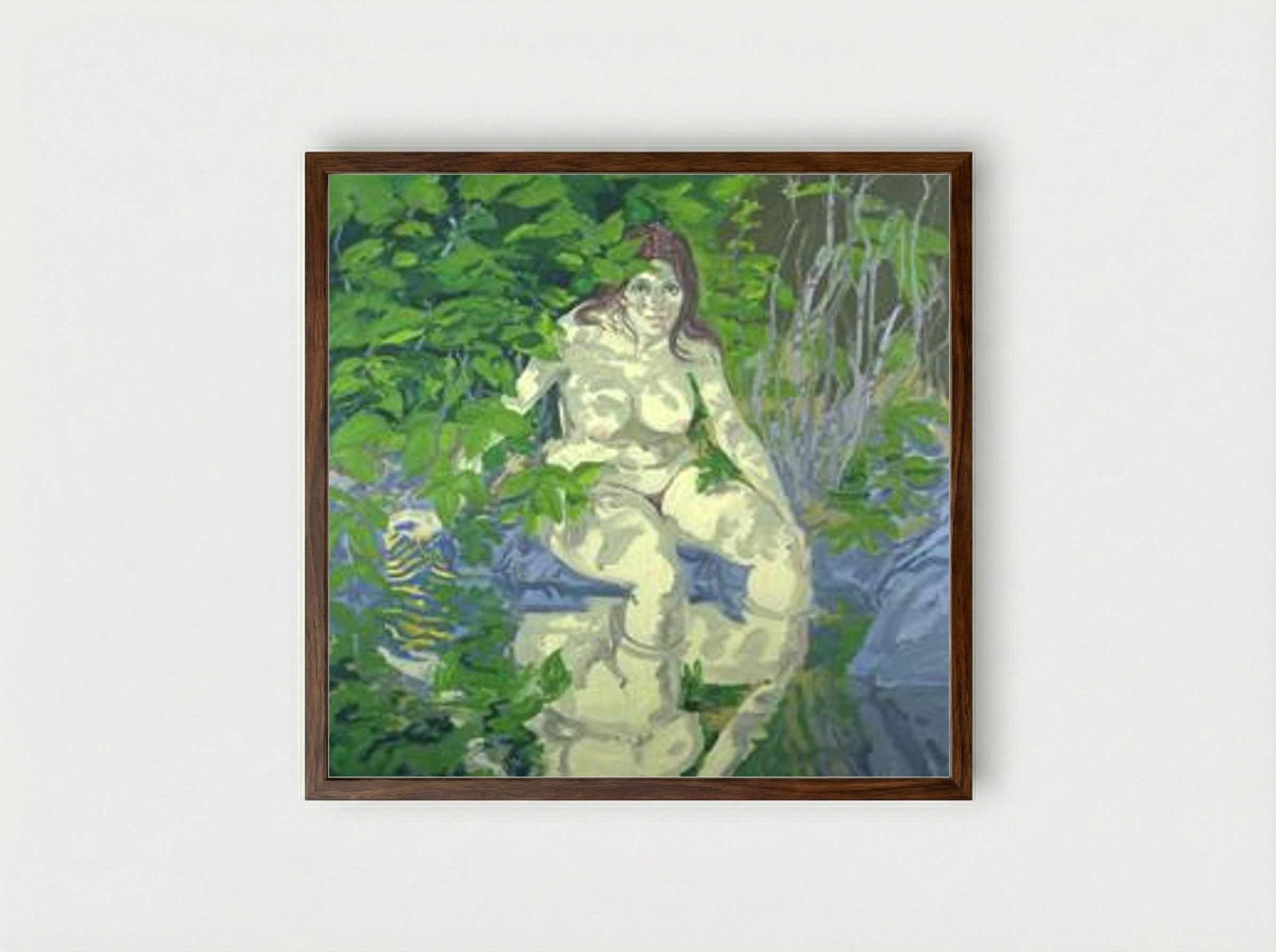 Seated Figure (Claudia) - Neil Welliver - Framed Print Dark Wood