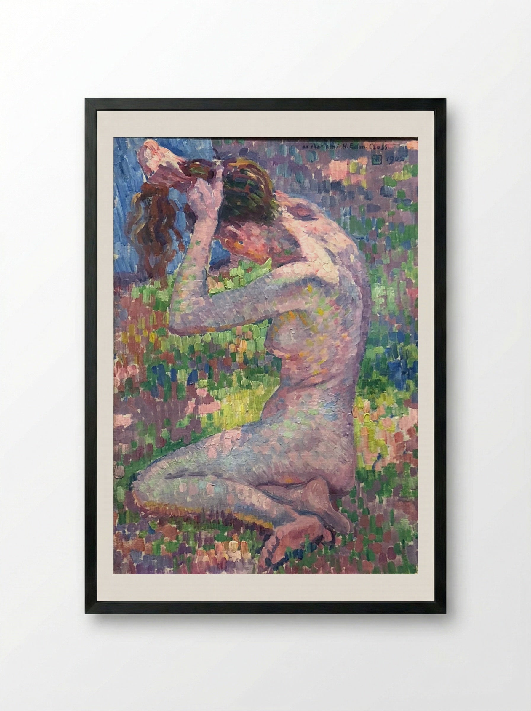 Seated Nude - Théo van Rysselberghe - Framed Print Black
