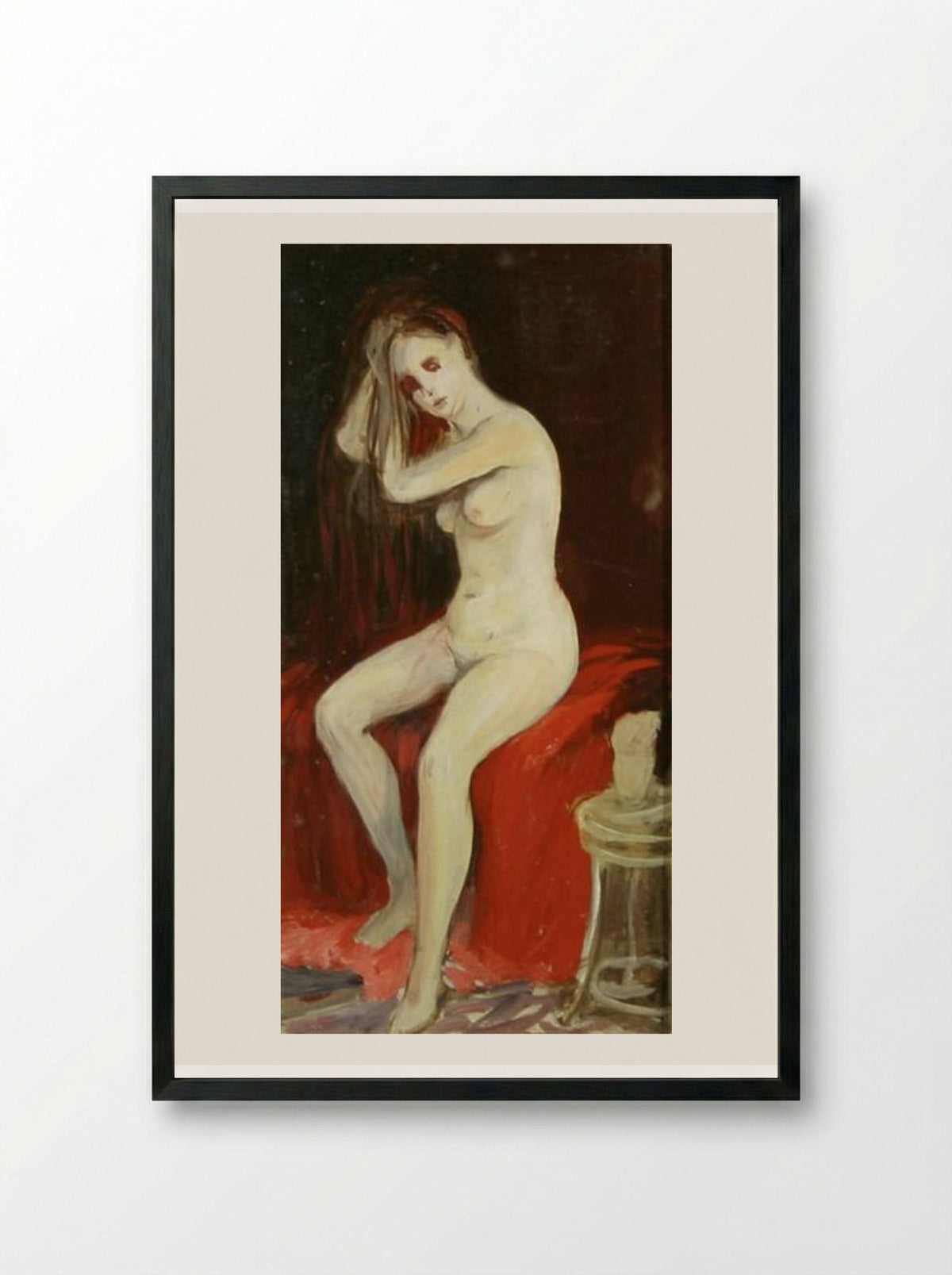 Seated Nude - George Luks - Framed Print Black