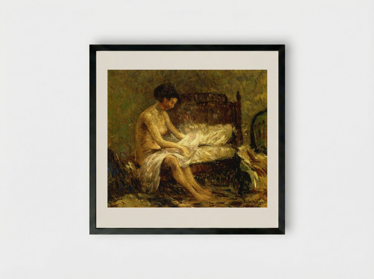 Seated Nude - Robert Spencer - Framed Print Black