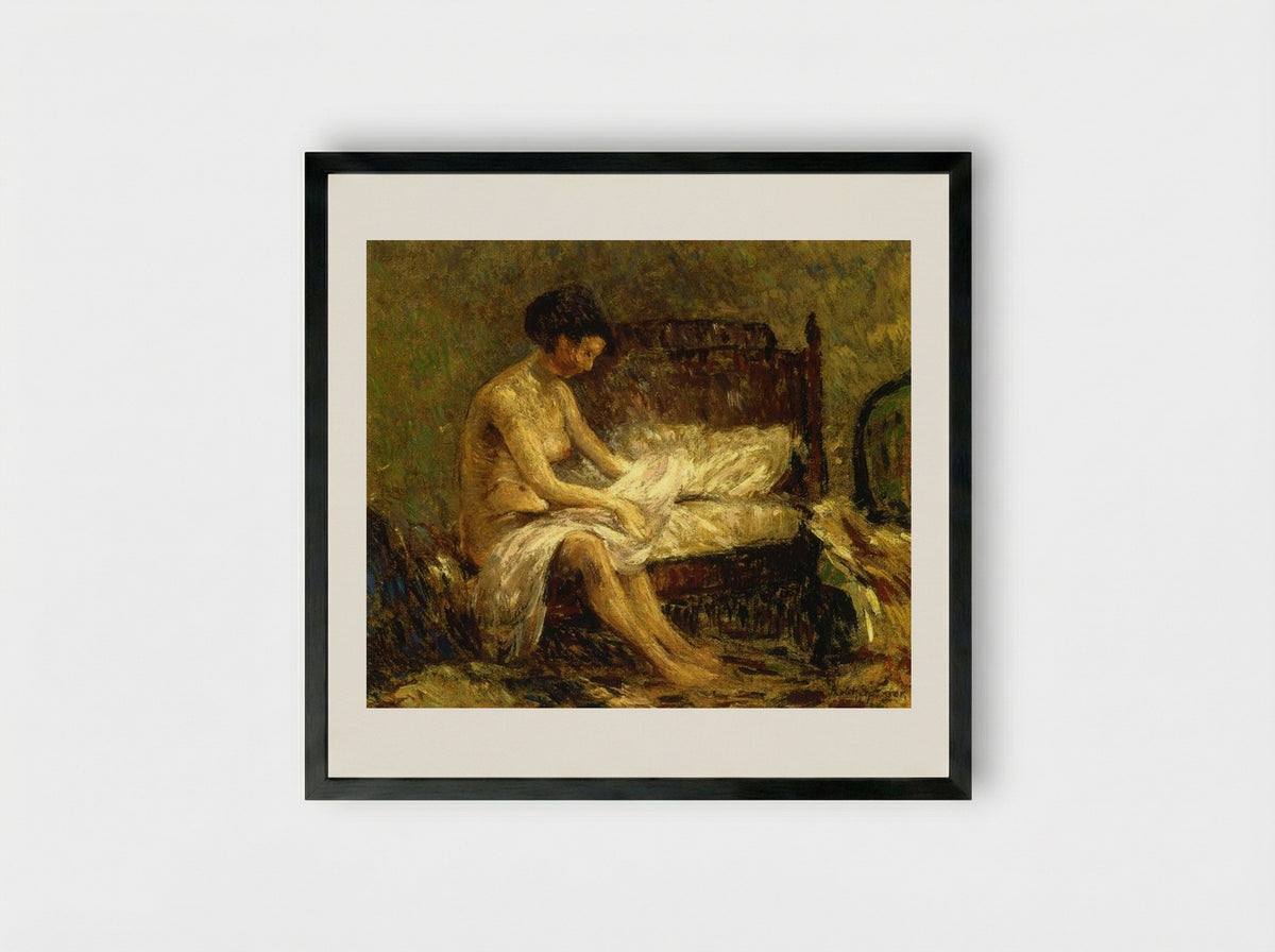 Seated Nude - Robert Spencer - Framed Print Black