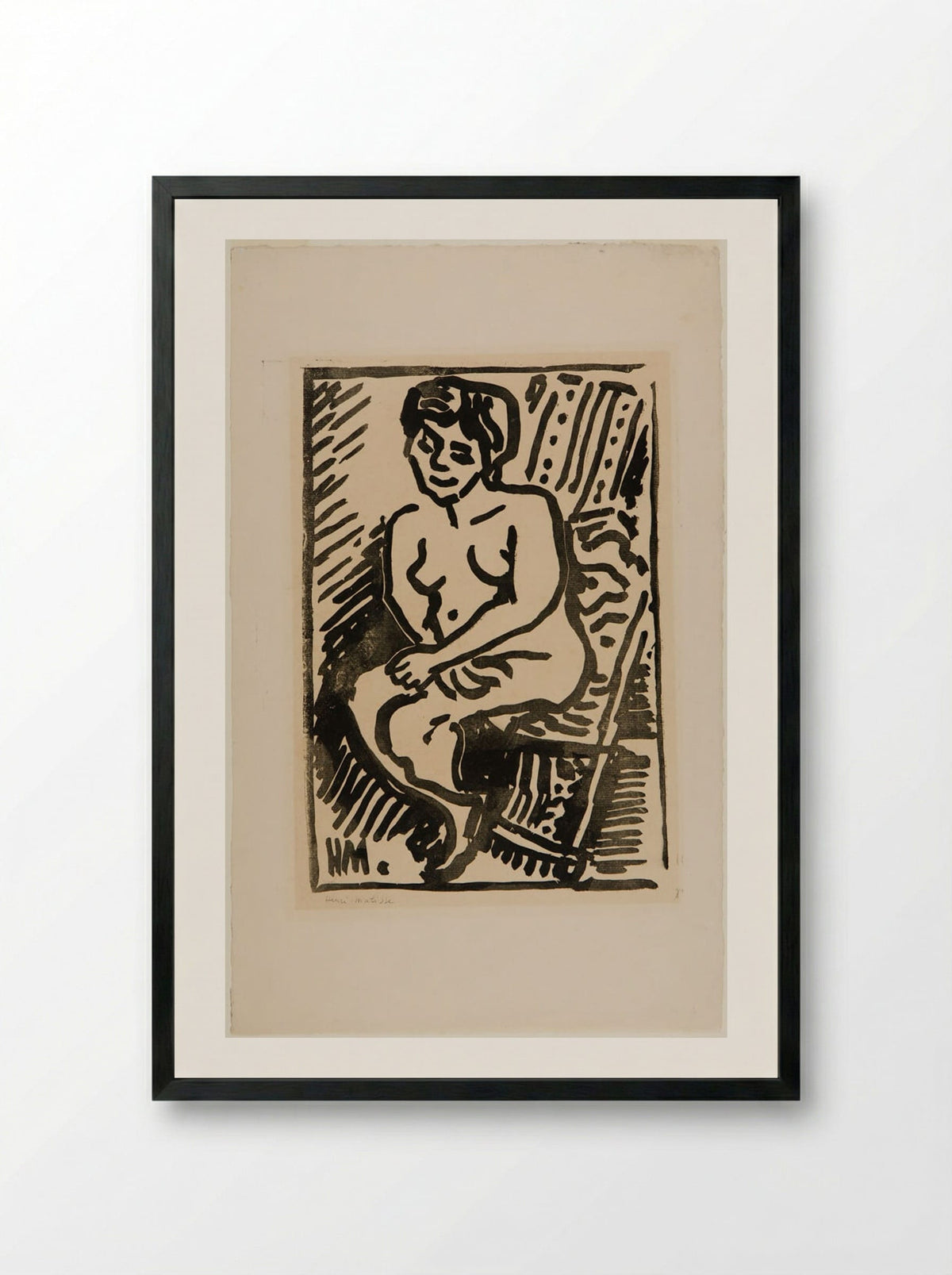 Seated Nude - Henri Matisse - Framed Print Black