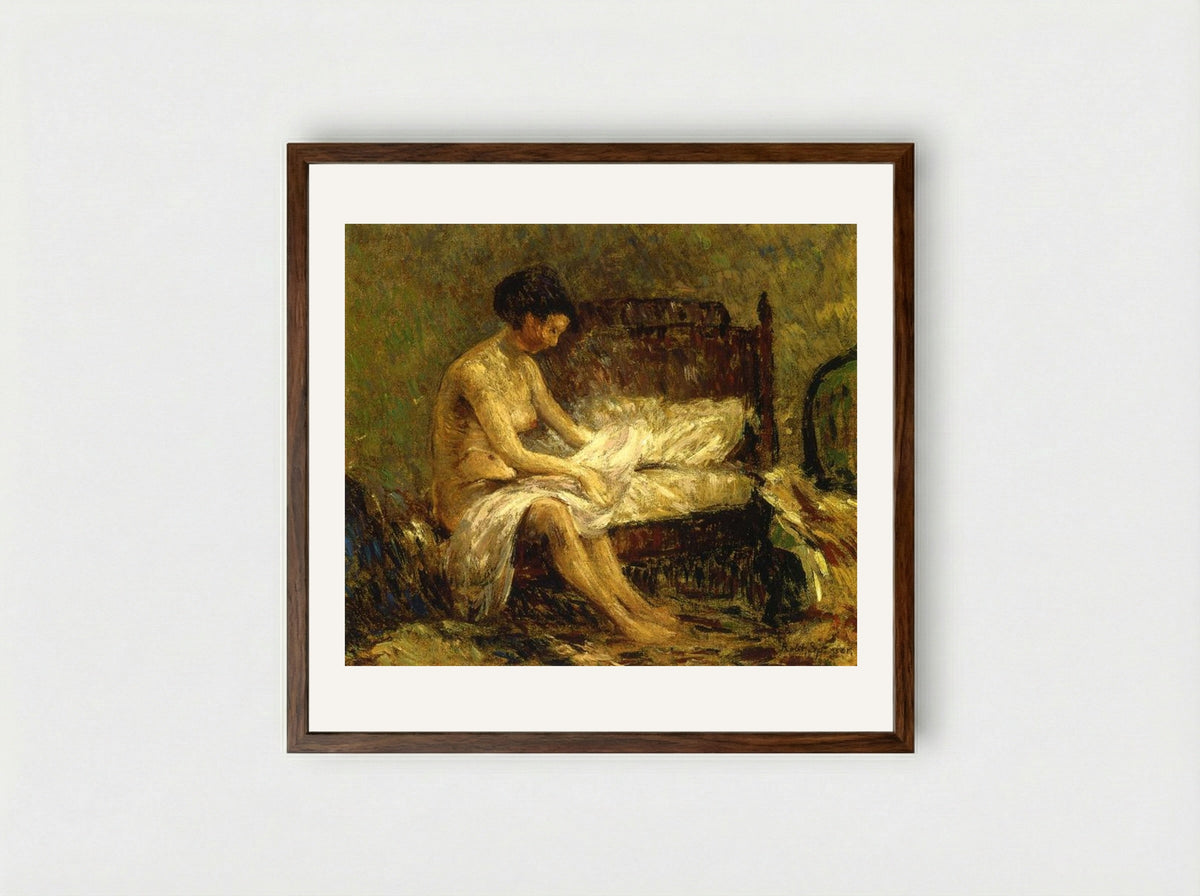 Seated Nude - Robert Spencer - Framed Print Dark Wood
