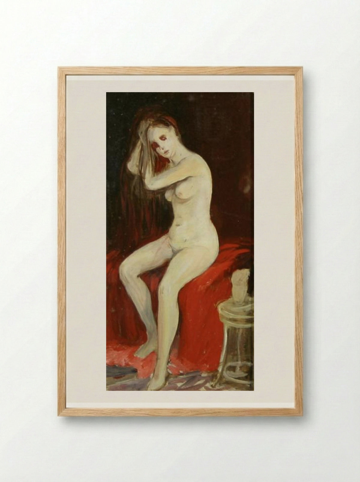 Seated Nude - George Luks - Framed Print Wood