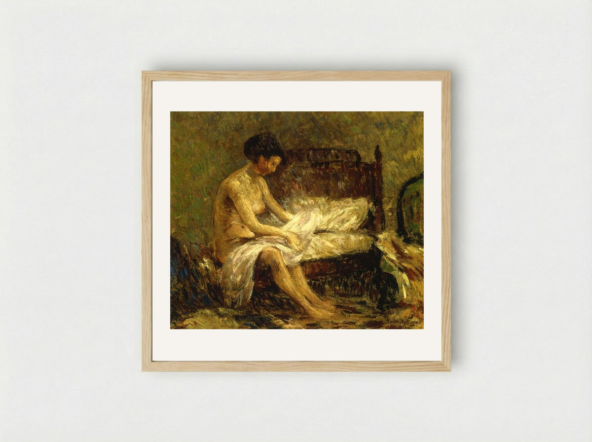 Seated Nude - Robert Spencer - Framed Print Wood