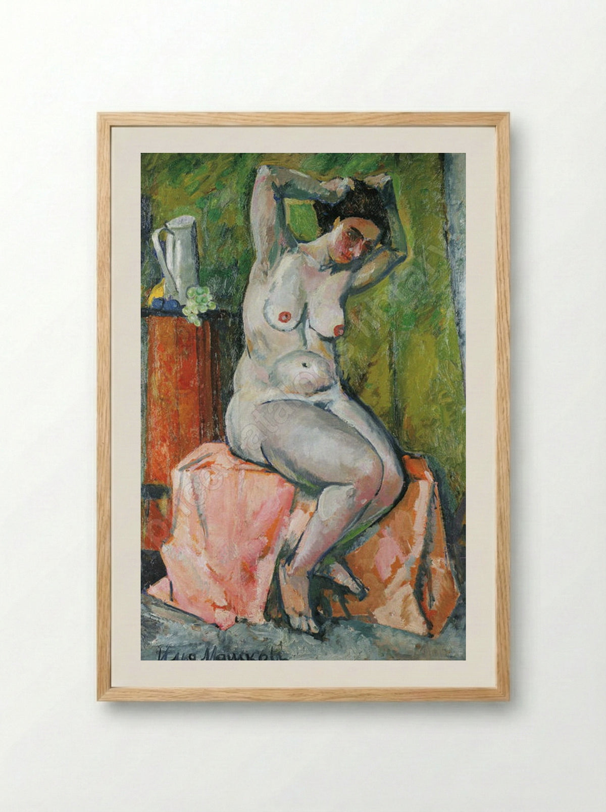 Seated Nude - Ilya Mashkov - Framed Print Wood