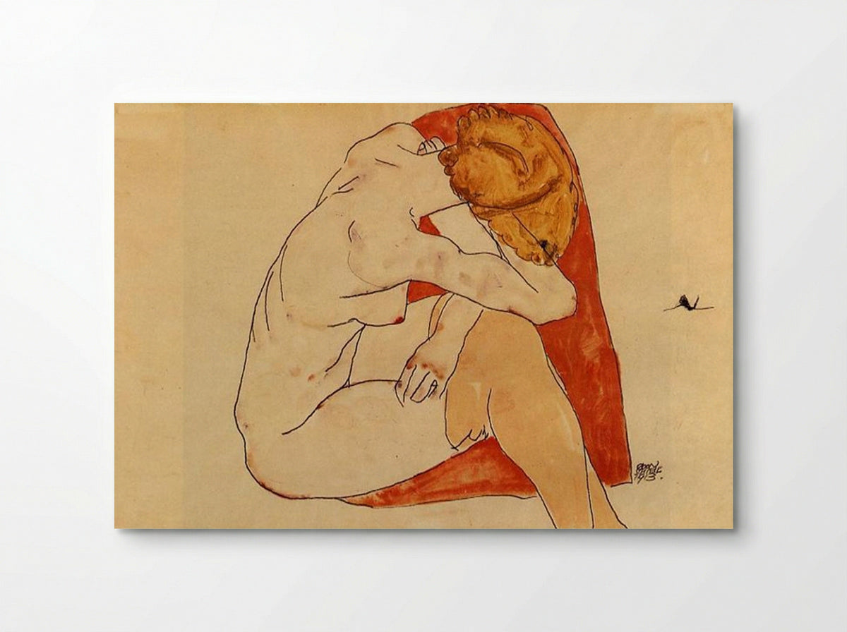 Seated Woman, Back View - Egon Schiele - Poster