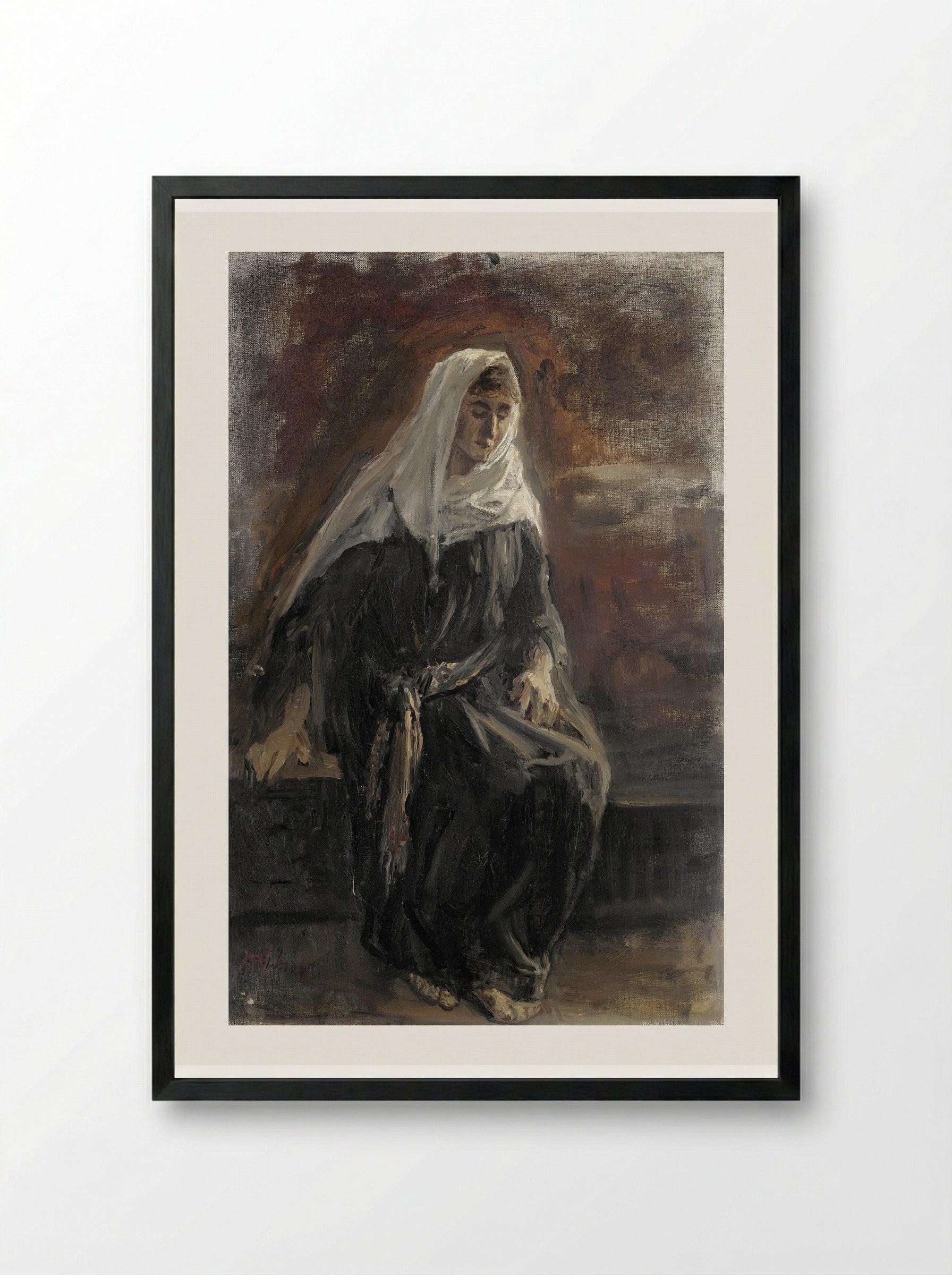Seated Woman, Probably Michal - Jozef Israëls - Framed Print Black
