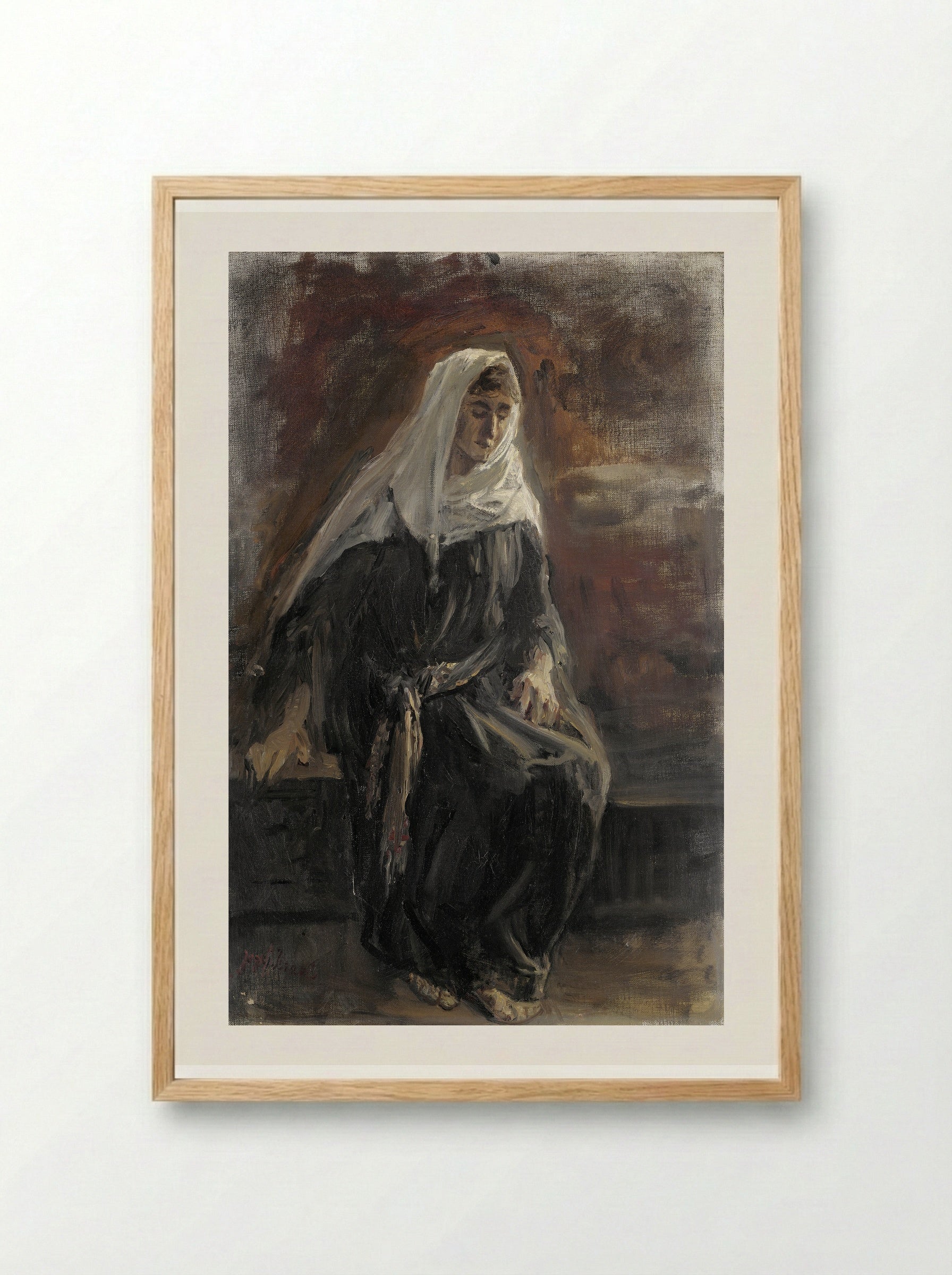 Seated Woman, Probably Michal - Jozef Israëls - Framed Print Wood