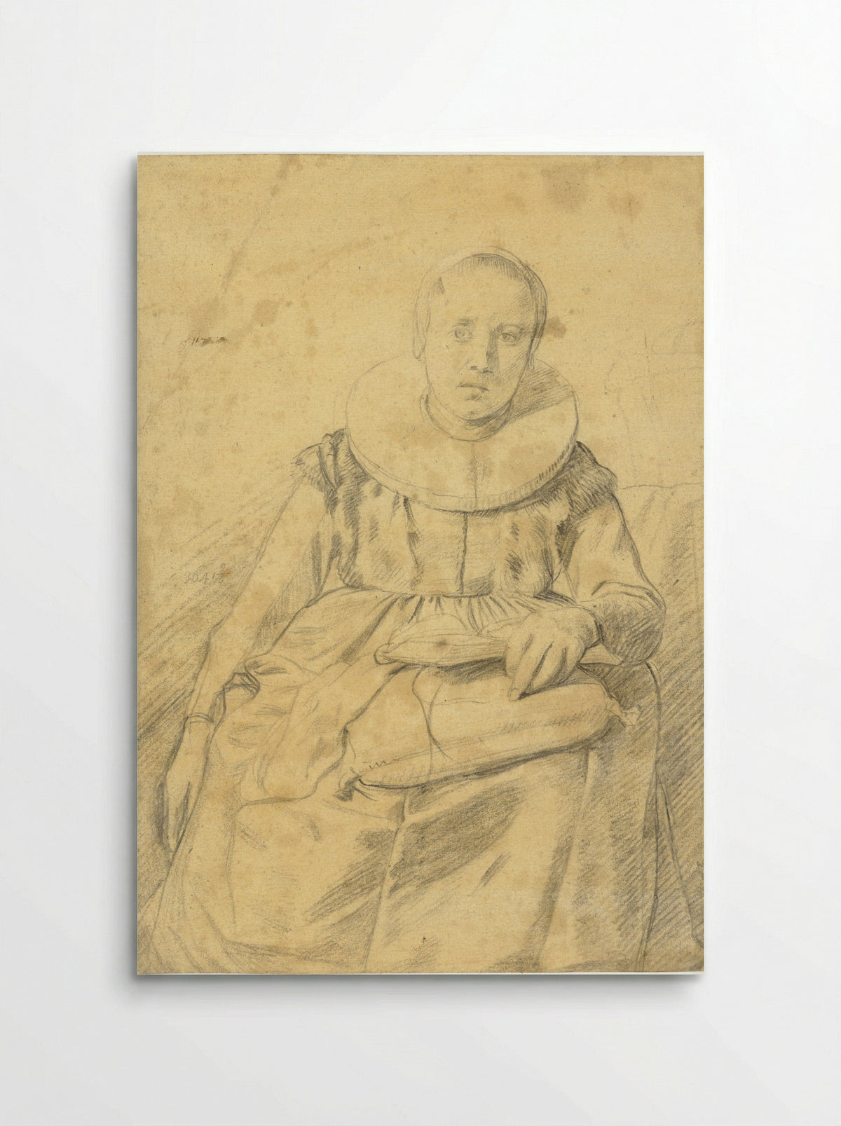 Seated Woman with a Cushion and a Book - Salomon de Bray - Poster