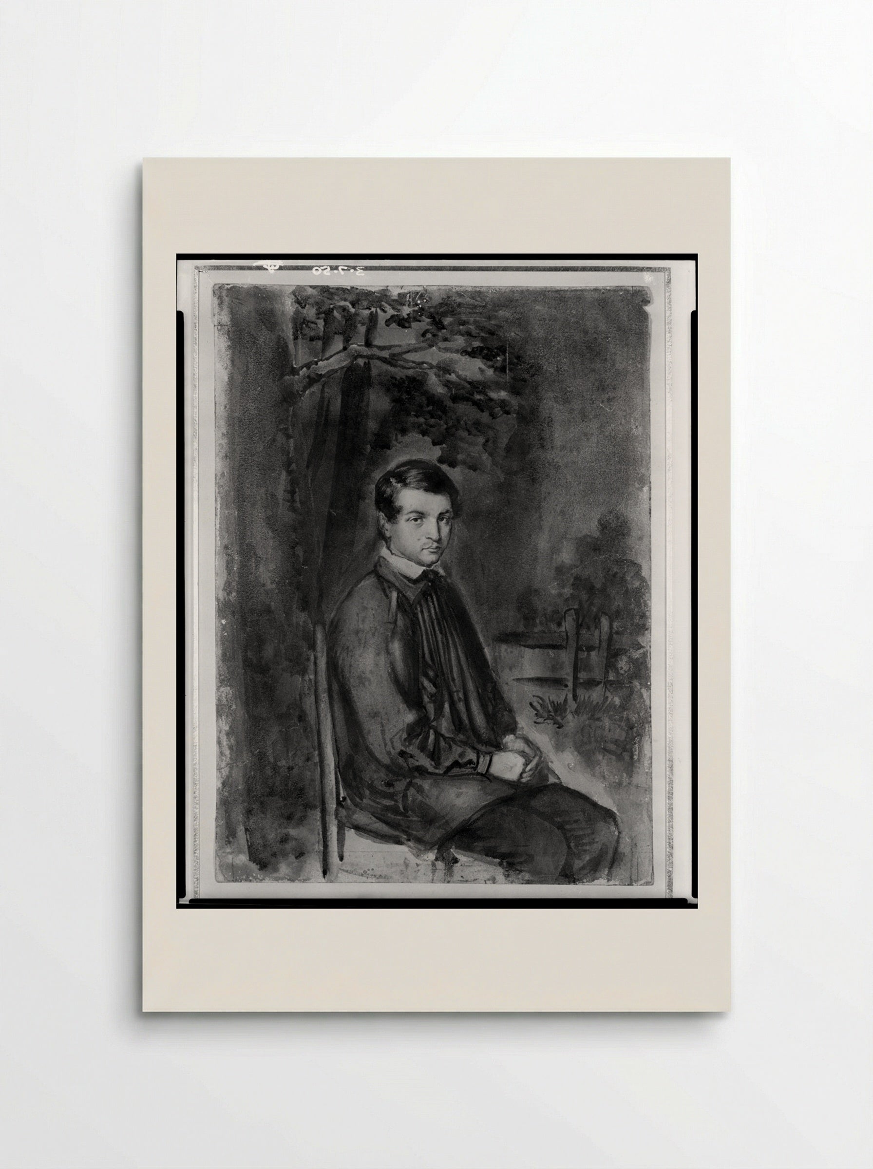 Seated Young Man Wearing a Smock - Gustave Courbet - Poster