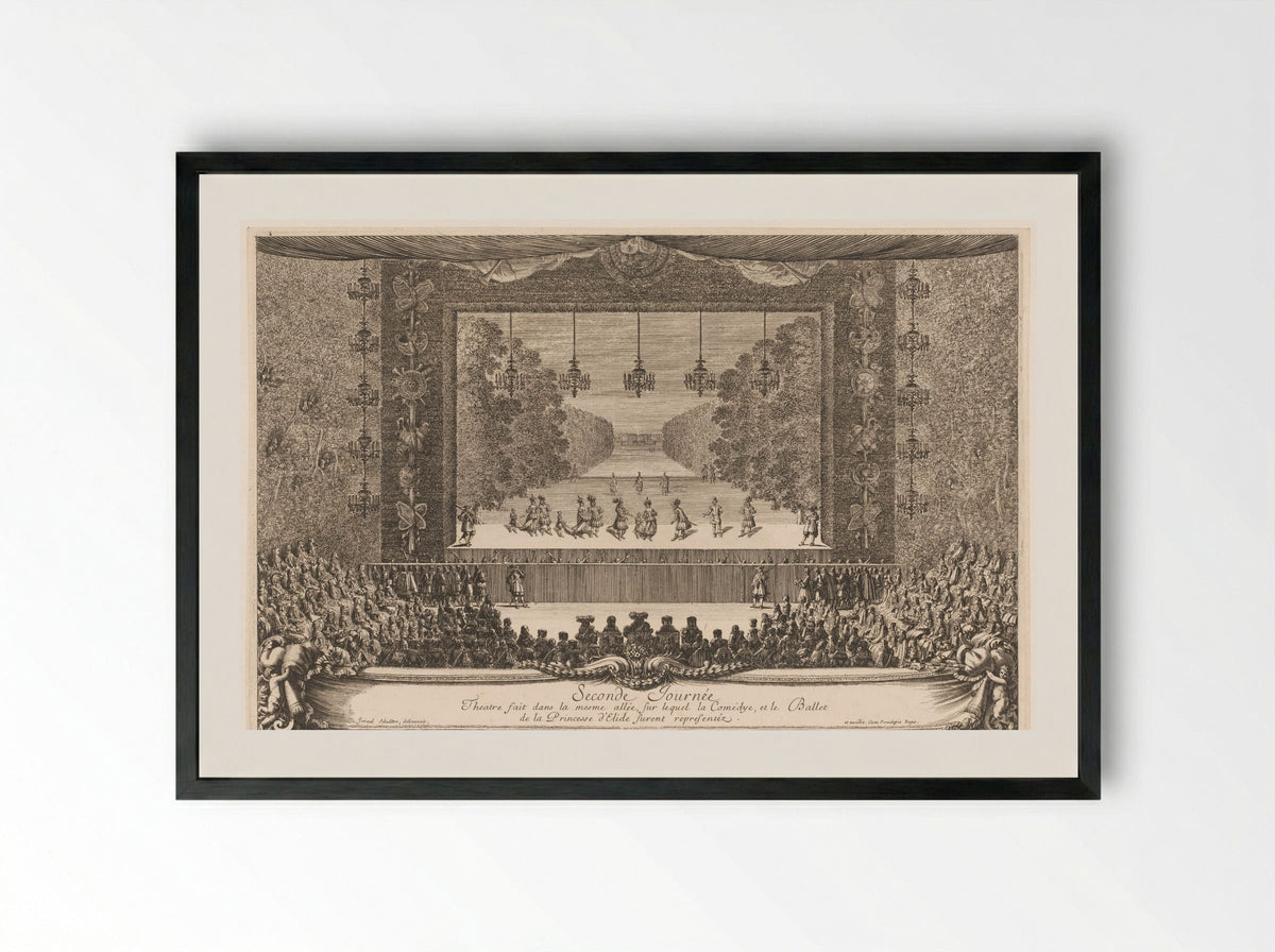 Seconde Journée: Theatre fait dans la mesme allée - Jean Lepautre - Framed Print Black