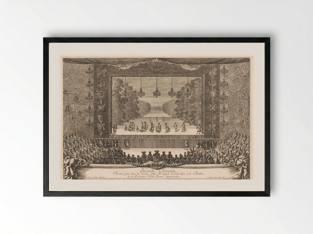 Seconde Journée: Theatre fait dans la mesme allée - Jean Lepautre - Framed Print Black