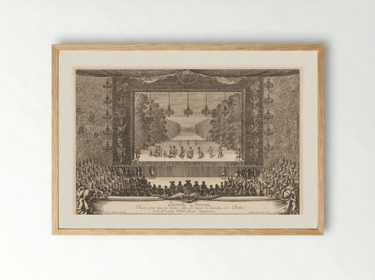Seconde Journée: Theatre fait dans la mesme allée - Jean Lepautre - Framed Print Wood