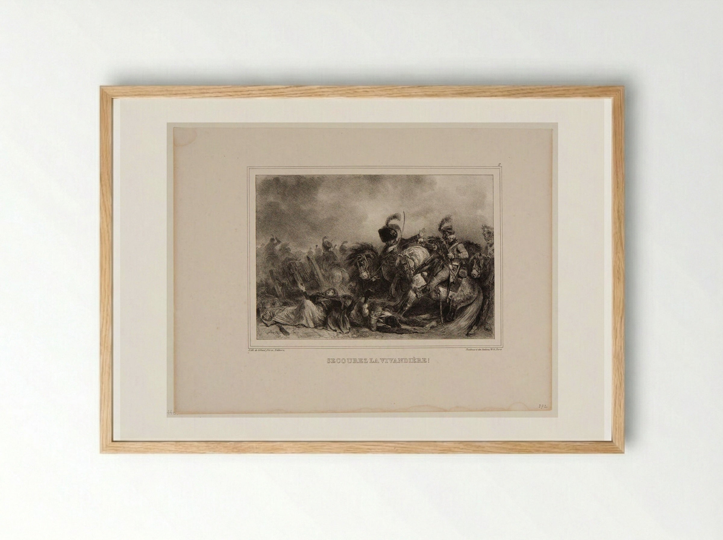 Secourez la vivandière! - Denis-Auguste-Marie Raffet - Framed Print Wood