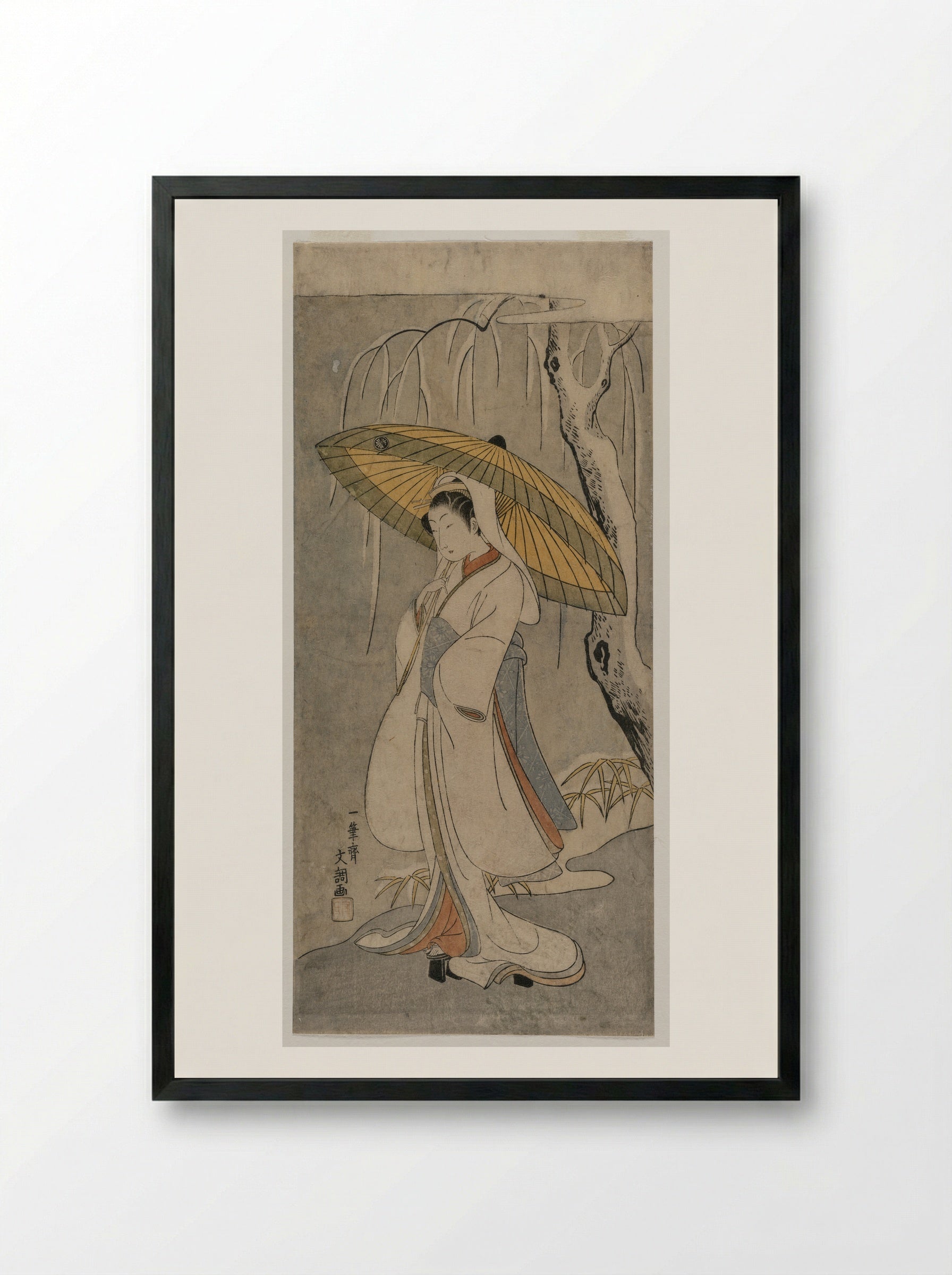 Segawa Kikunojo II - Ippitsusai Bunchō - Framed Print Black