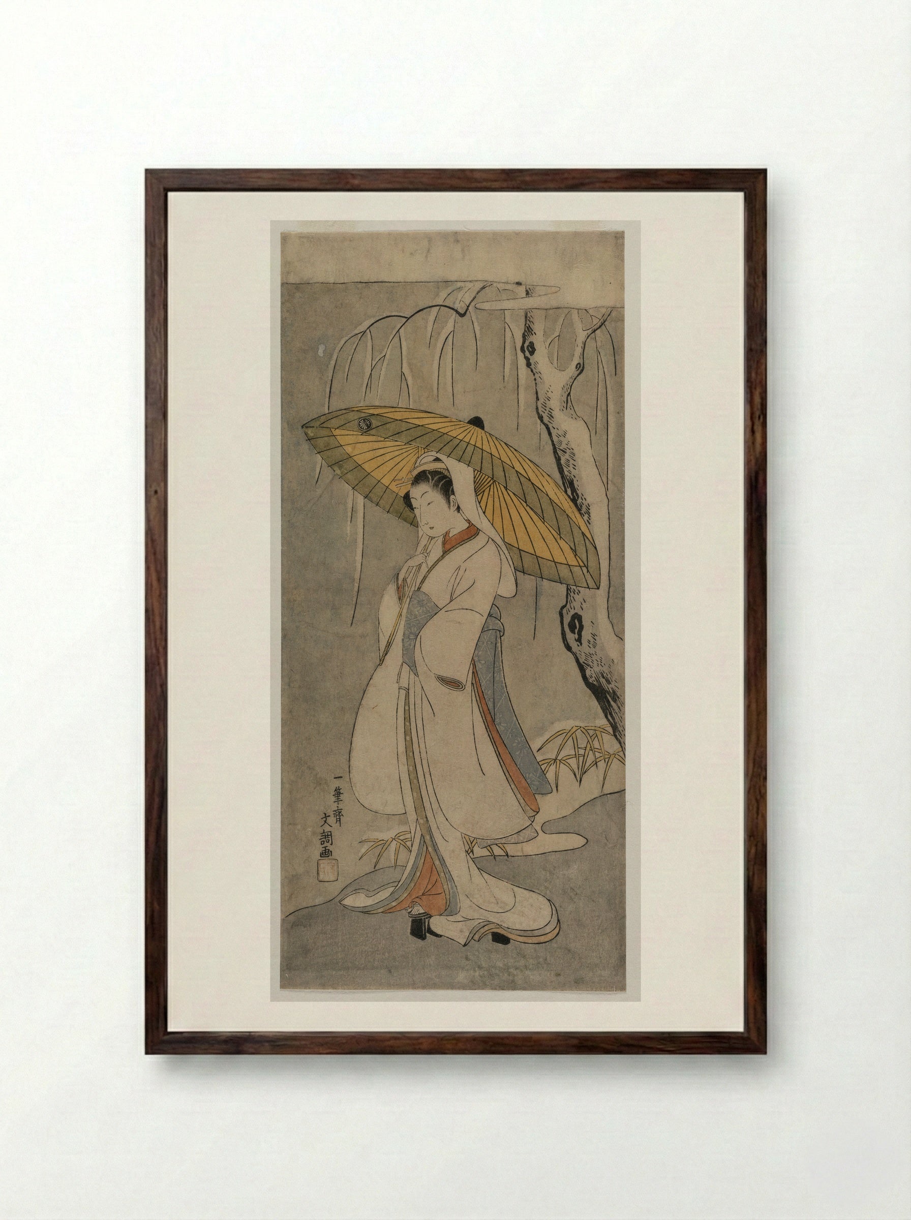 Segawa Kikunojo II - Ippitsusai Bunchō - Framed Print Dark Wood