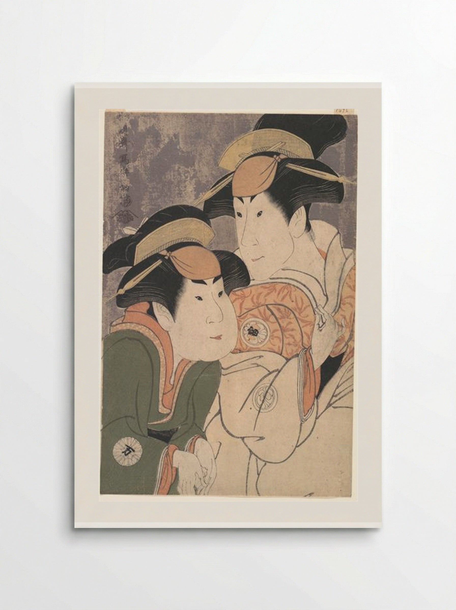 Segawa Tomisaburō II and Nakamura Manyo as Yadorigi and Her Maid Wakakusa in the Play Hana Ayame Bunroku Soga - Tōshūsai Sharaku - Poster