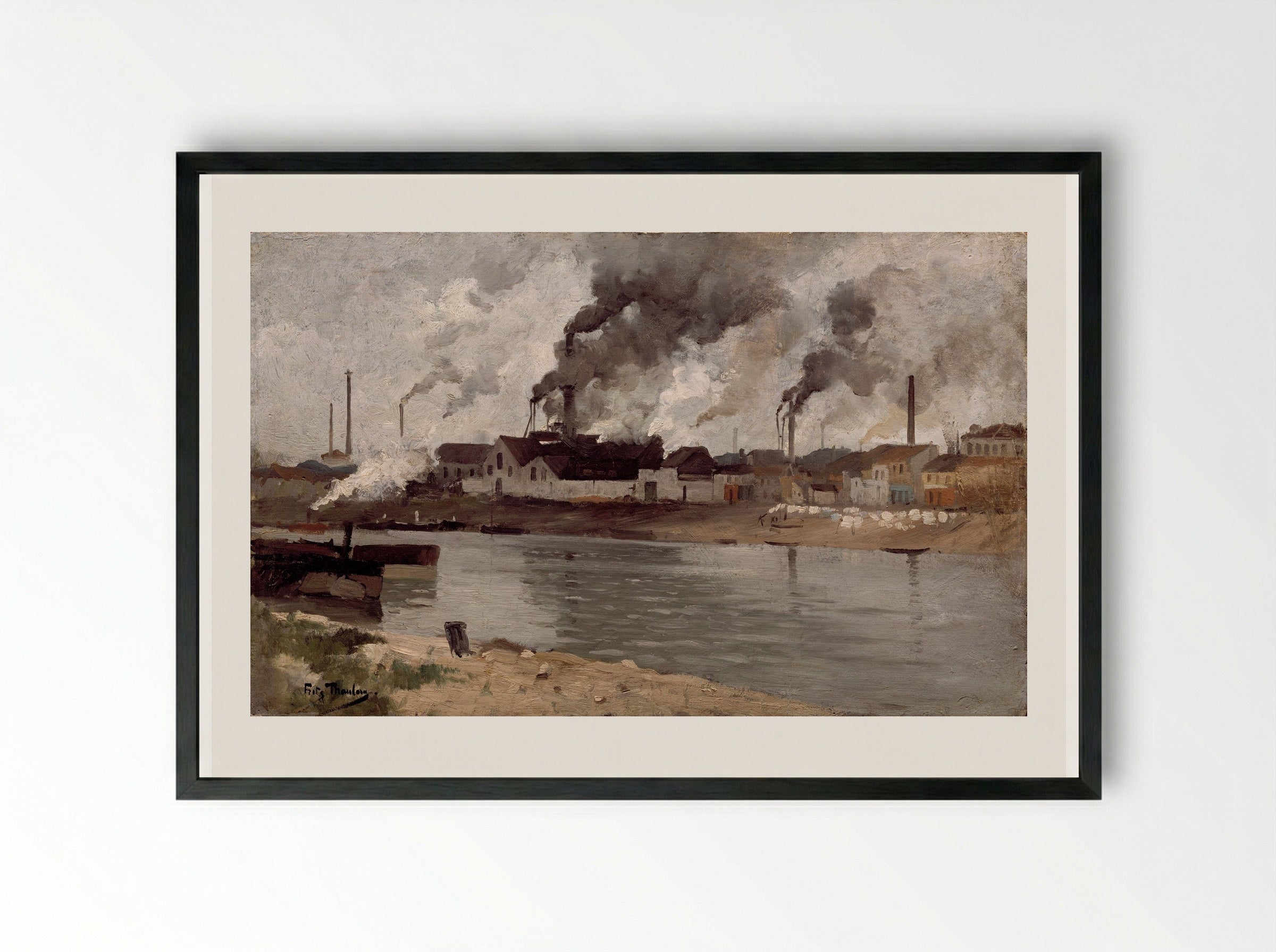 Seine - Frits Thaulow - Framed Print Black