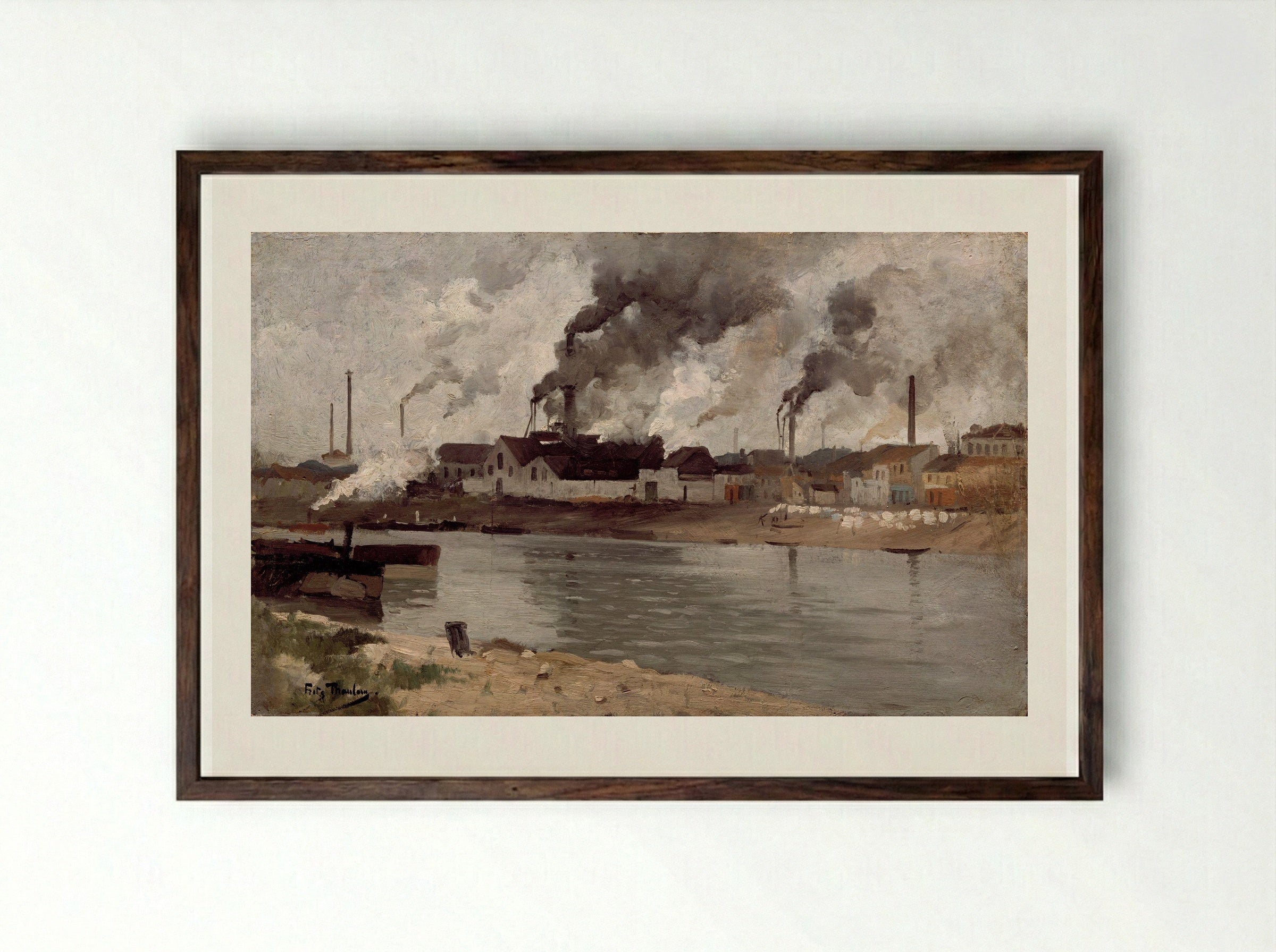 Seine - Frits Thaulow - Framed Print Dark Wood