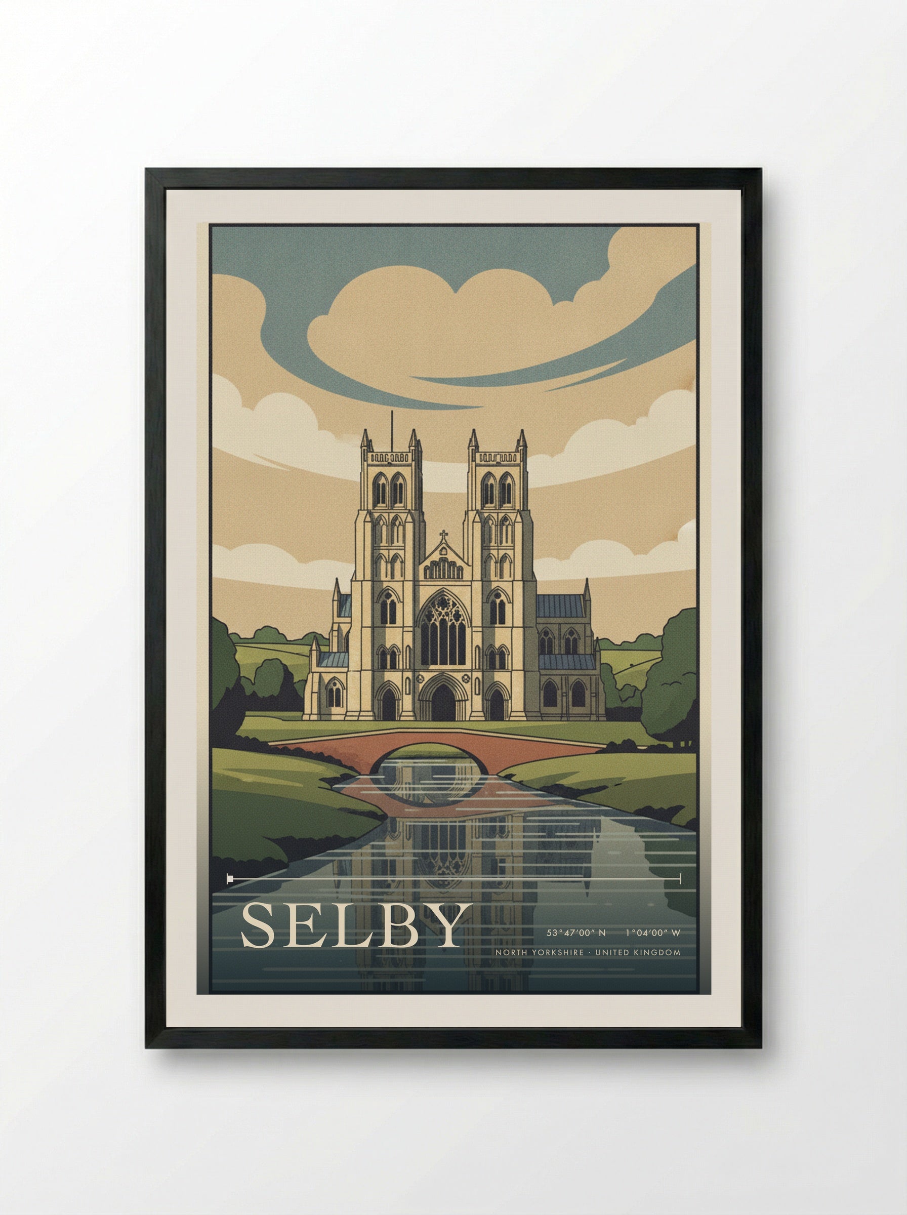Selby North Yorkshire United Kingdom Travel Poster - Framed Print Black