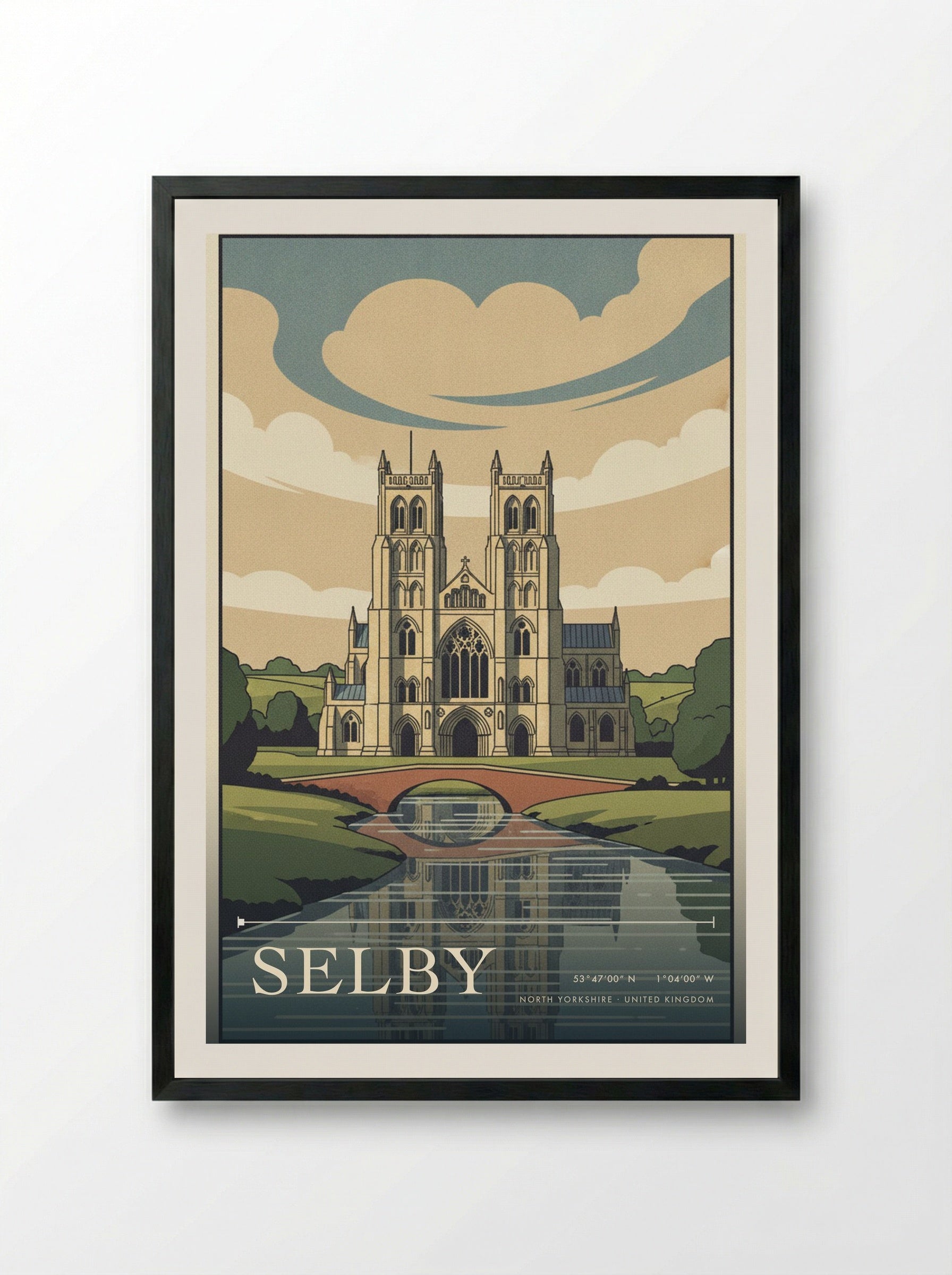 Selby North Yorkshire United Kingdom Travel Poster - Framed Print Black