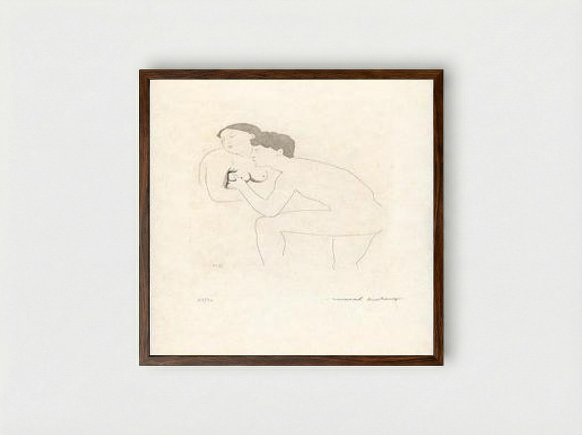 Selected Details after Ingres II - Marcel Duchamp - Framed Print Dark Wood