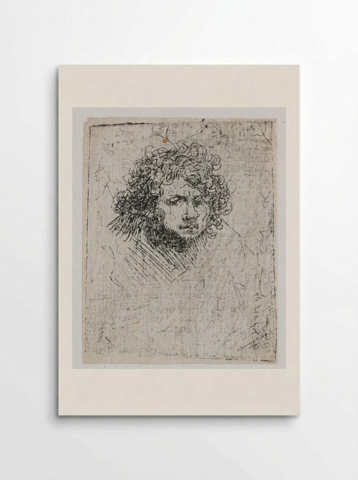 Self-Portrait Leaning Forward - Rembrandt van Rijn - Poster