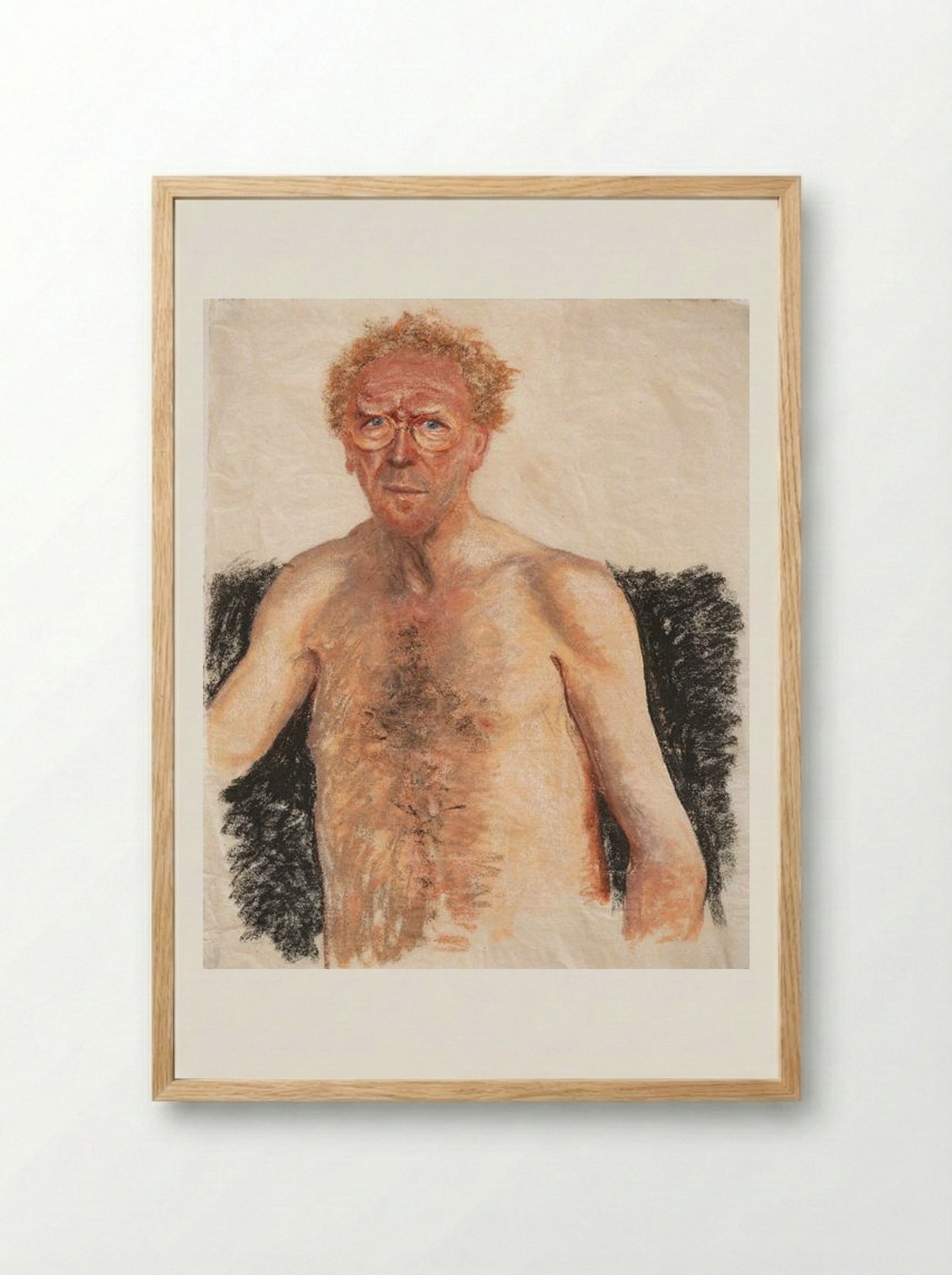 Self-Portrait Nude Torso - Avigdor Arikha - Framed Print Wood