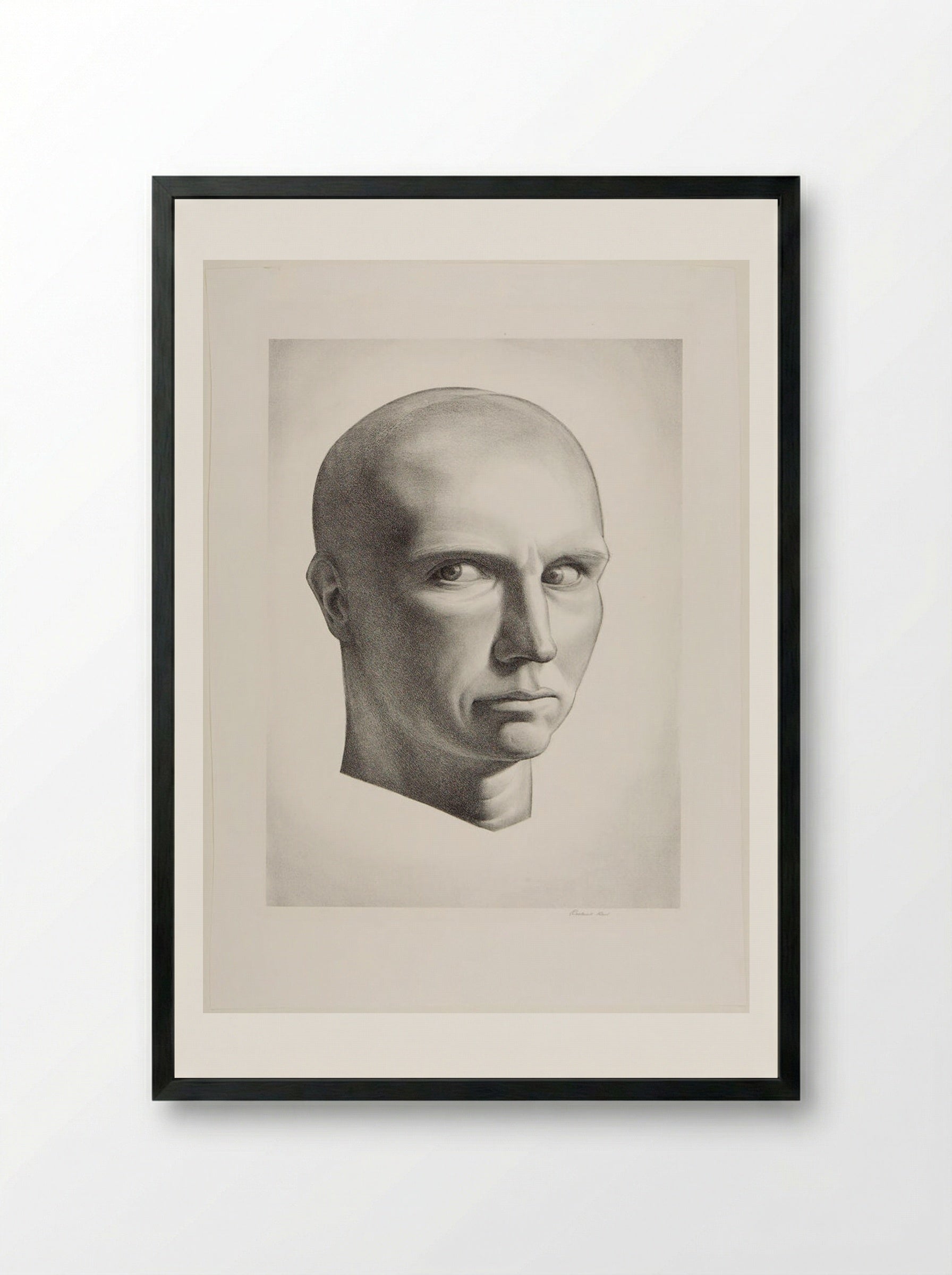 Self-Portrait (Rockwell Kent) - Rockwell Kent - Framed Print Black