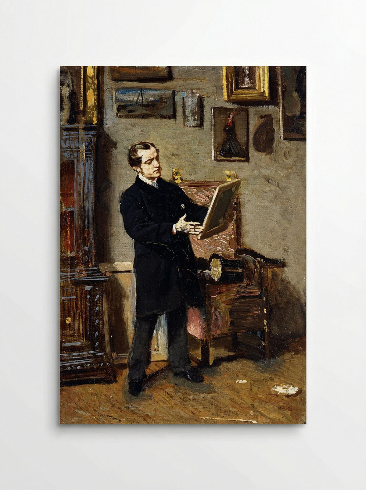 Self-Portrait While Looking at a Painting - Giovanni Boldini - Poster