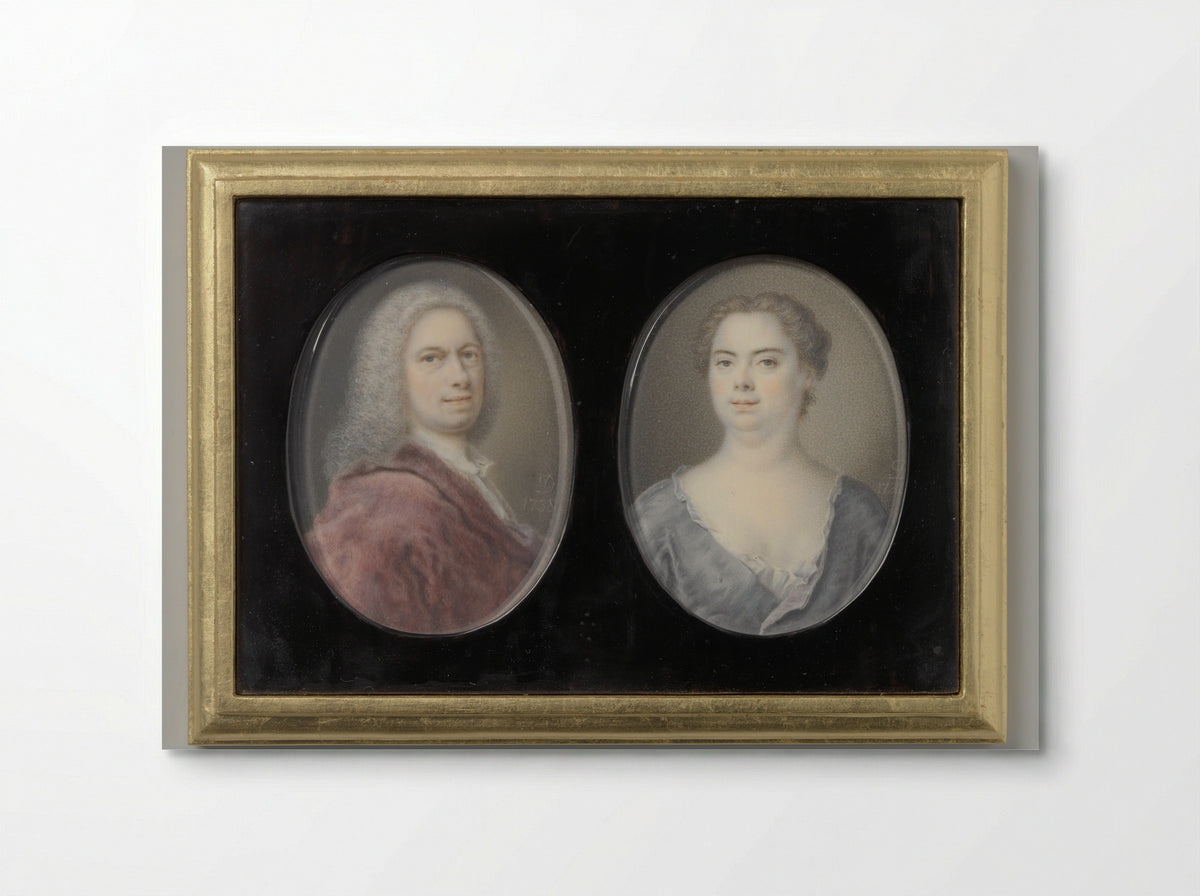 Self-Portrait and Portrait of his Wife - Balthasar Denner - Poster
